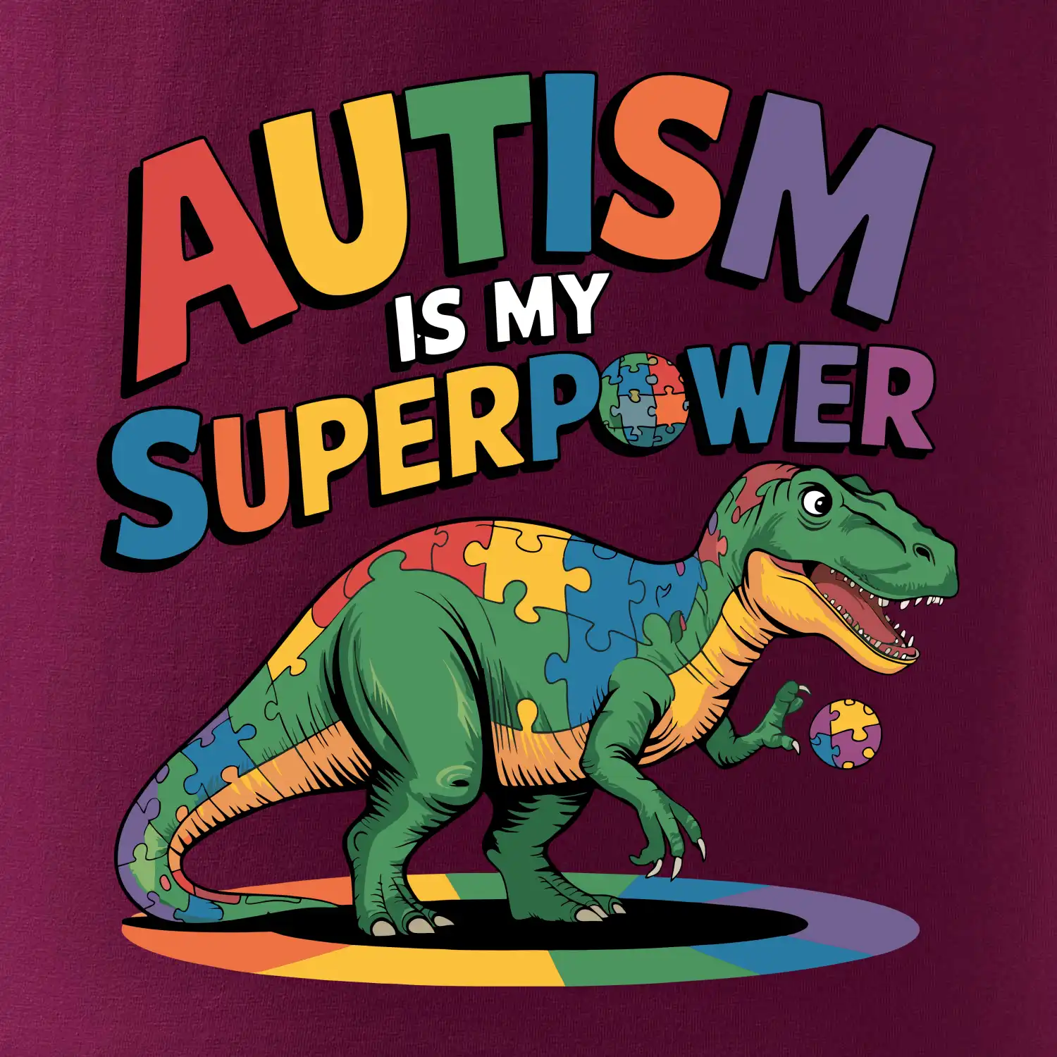 Stojící Rex Autism is my superpower