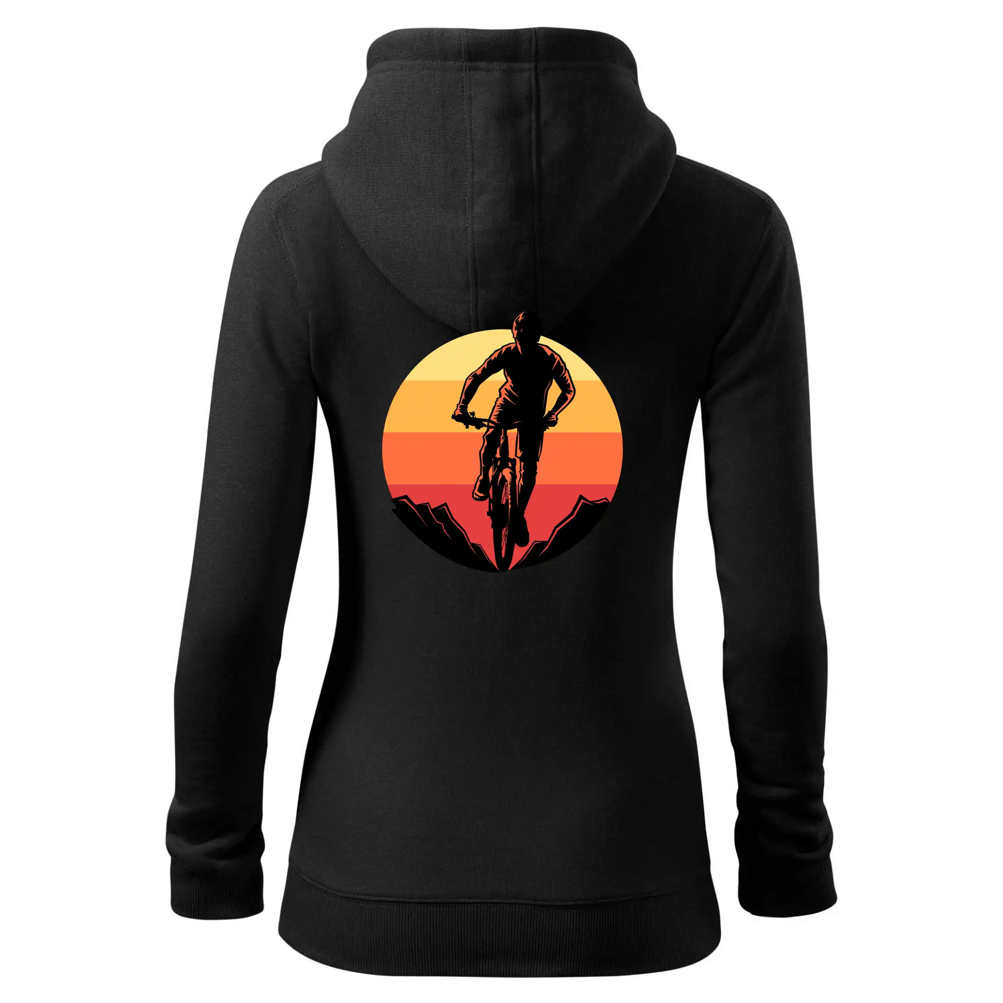 MTB cyklista a západ slunce