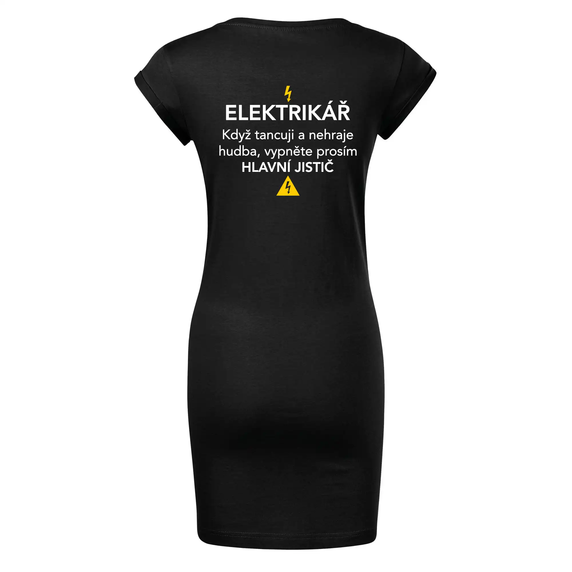 Elektrikář - hlavní jistič - Nápis na zádech