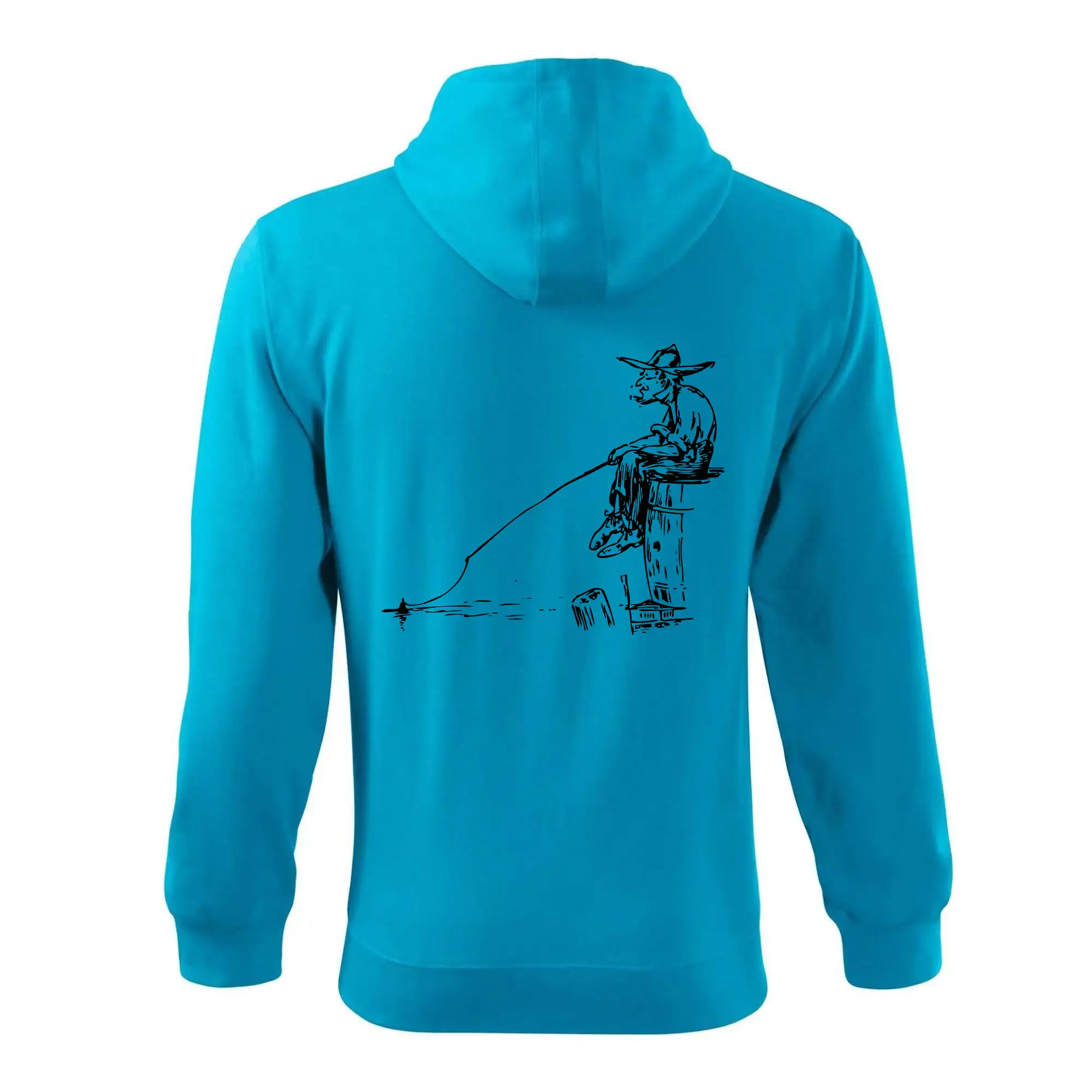 Kreslený rybář na pařezu