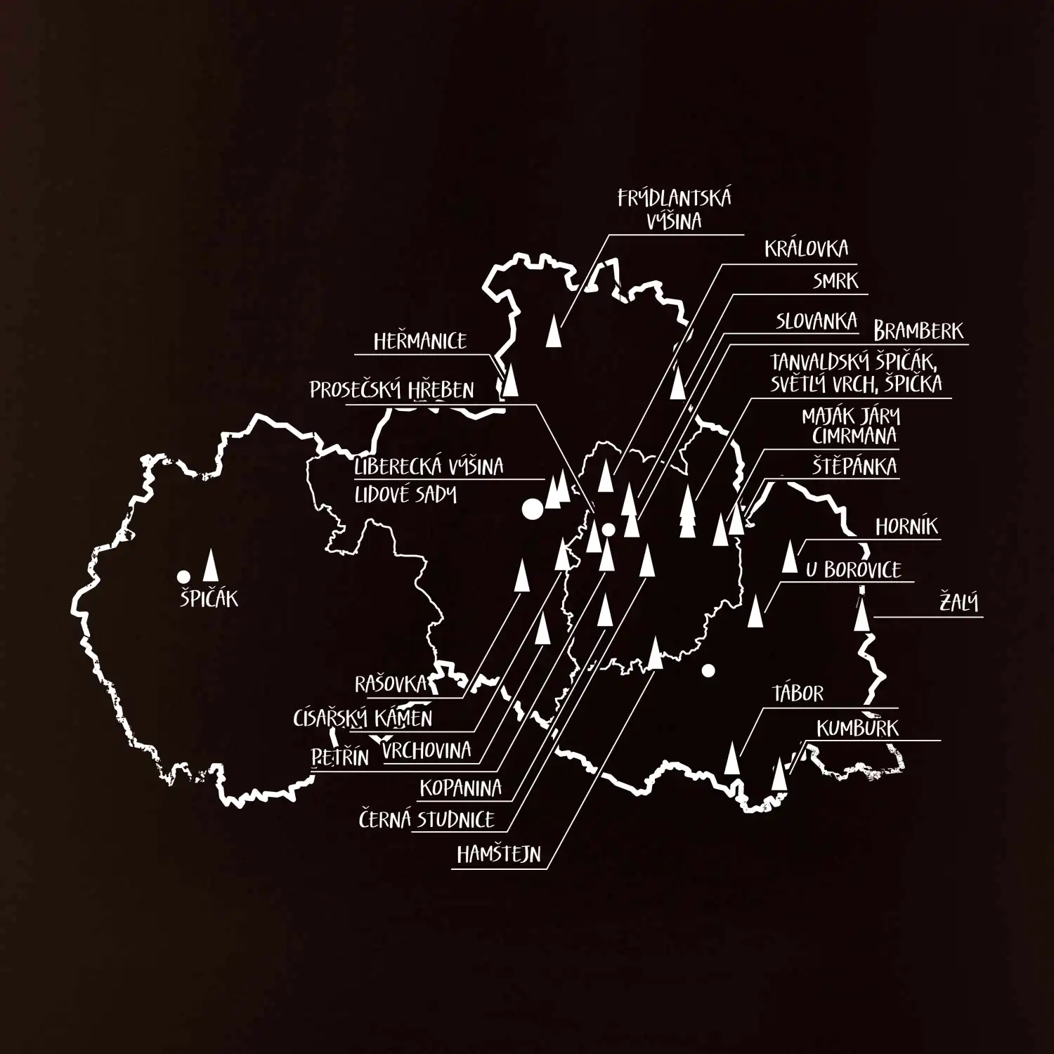 Mapa rozhleden - Liberecký kraj