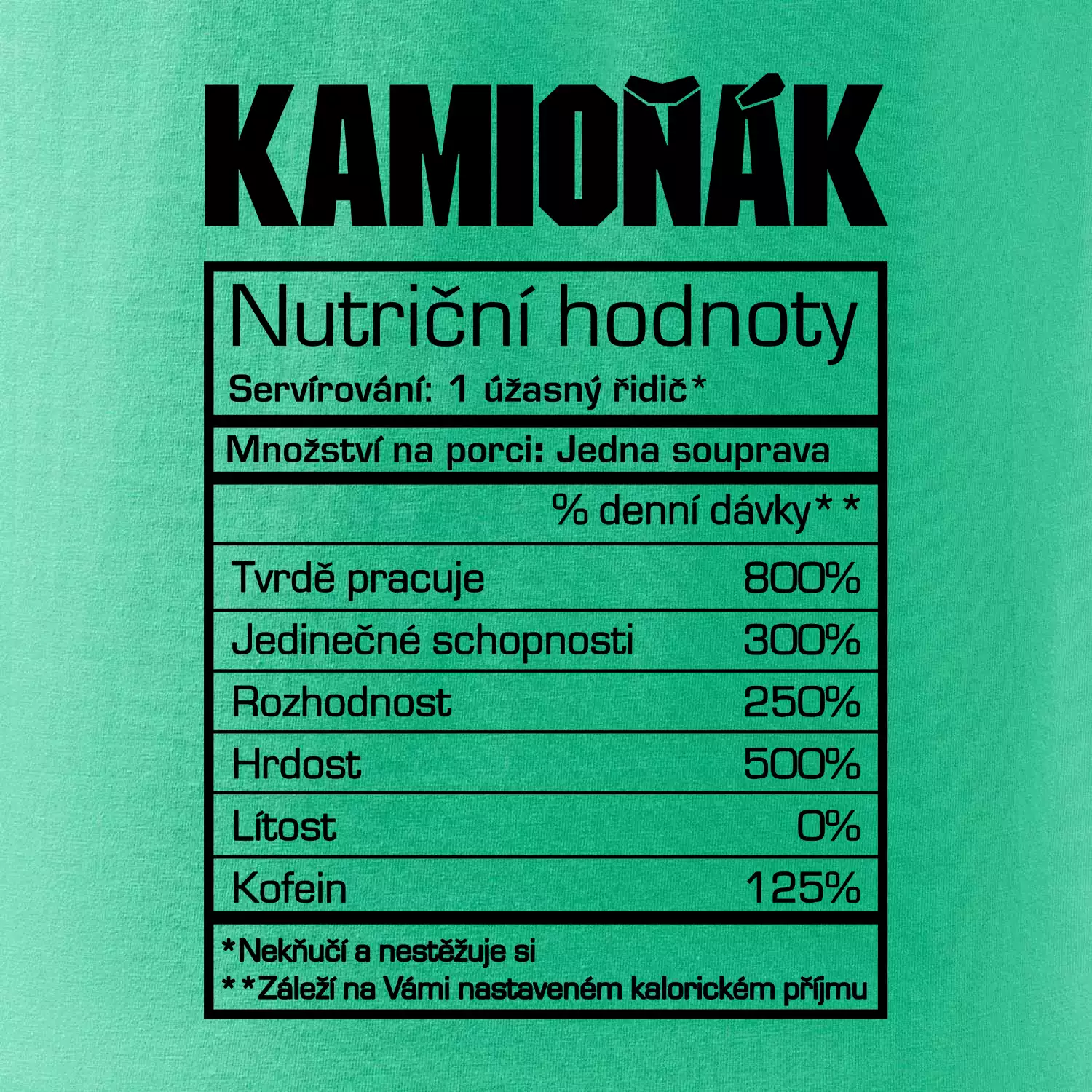 Nutriční hodnoty - Kamioňák