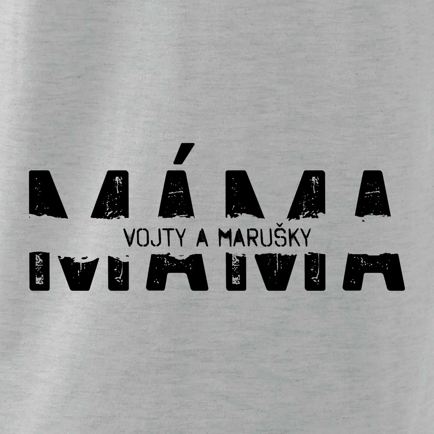 Černý nápis máma a jména dětí