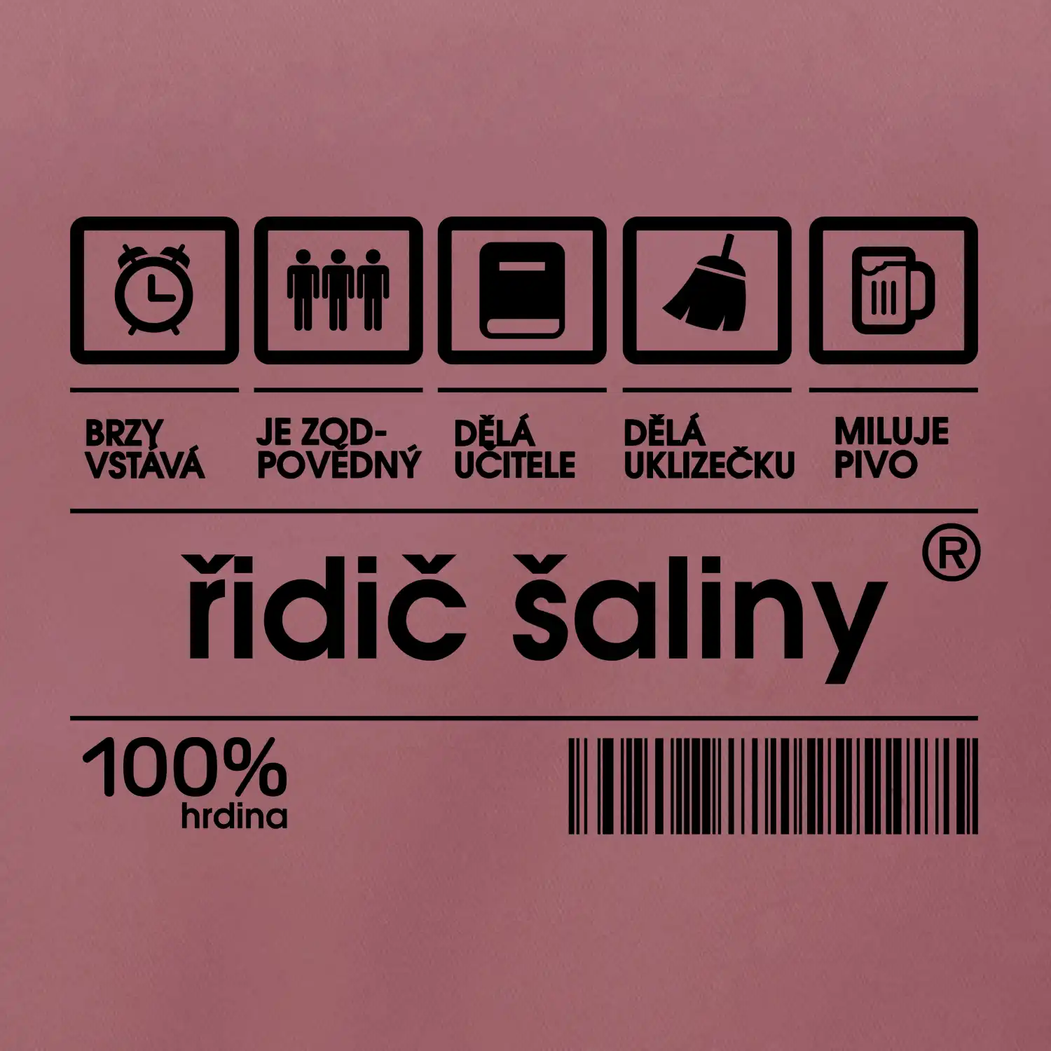 Čárový kód - řidič šaliny