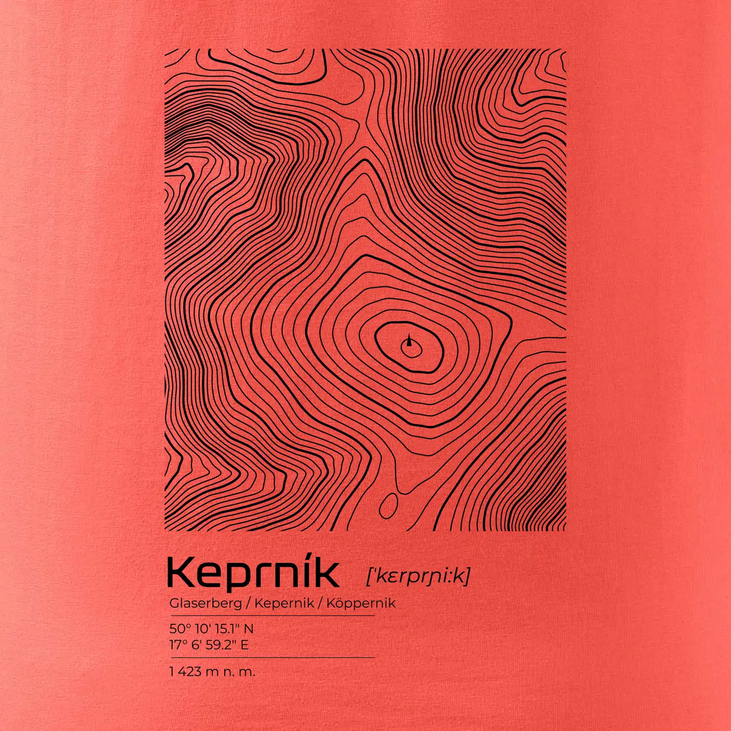 Keprník - vrstevnice v obdélníku
