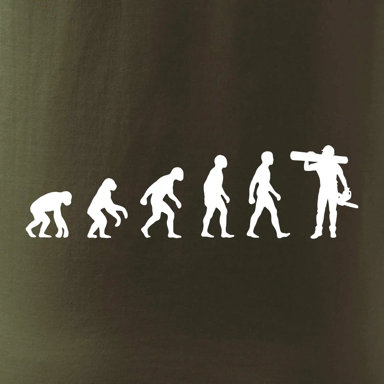 Evoluce dřevorubec - pila a kmen
