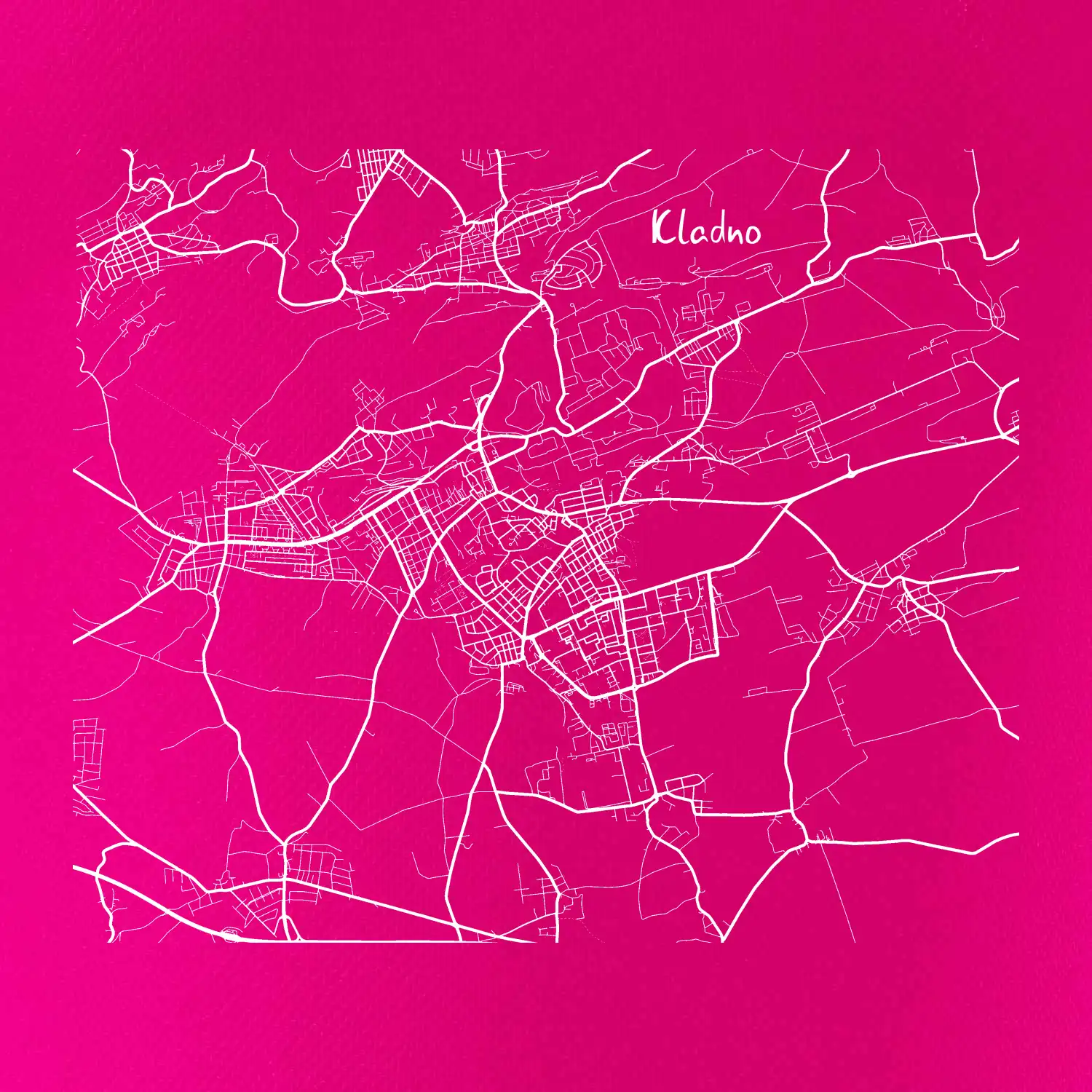 Černobílá mapa Kladno