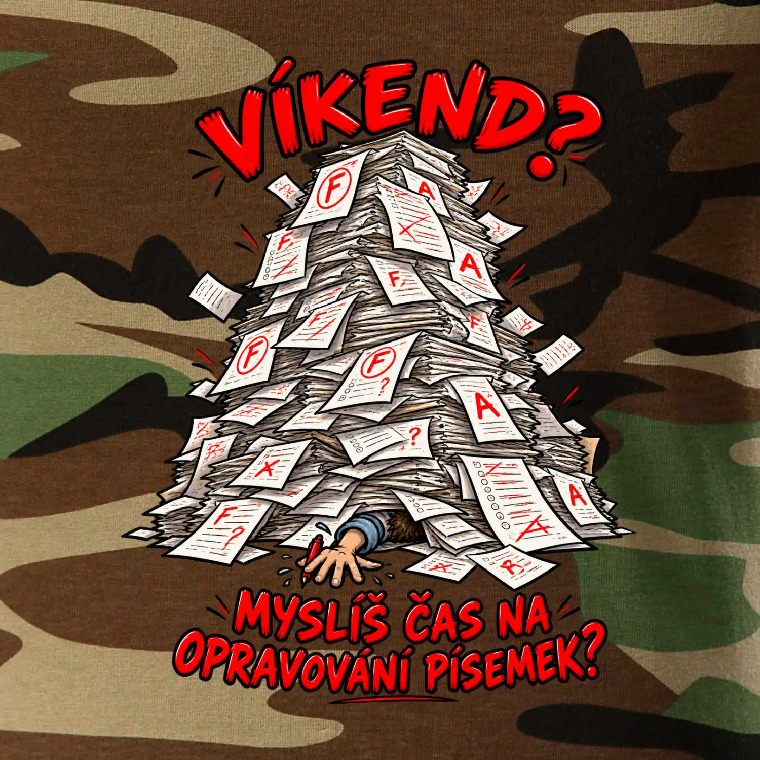 Víkend učitele pod hromadou písemek k opravě