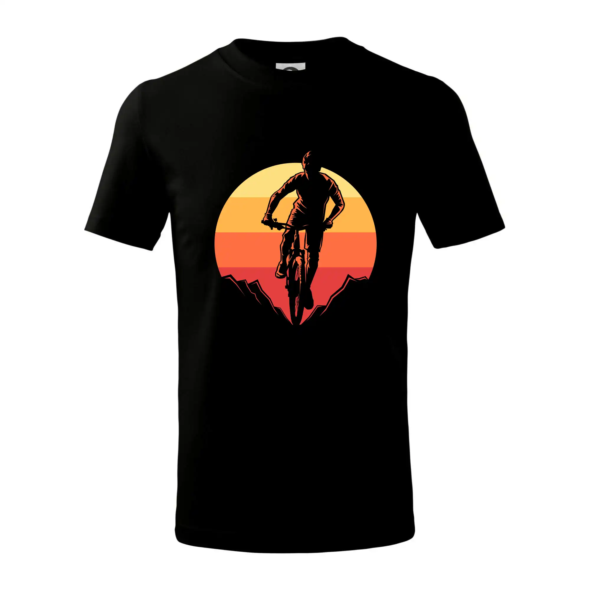 MTB cyklista a západ slunce