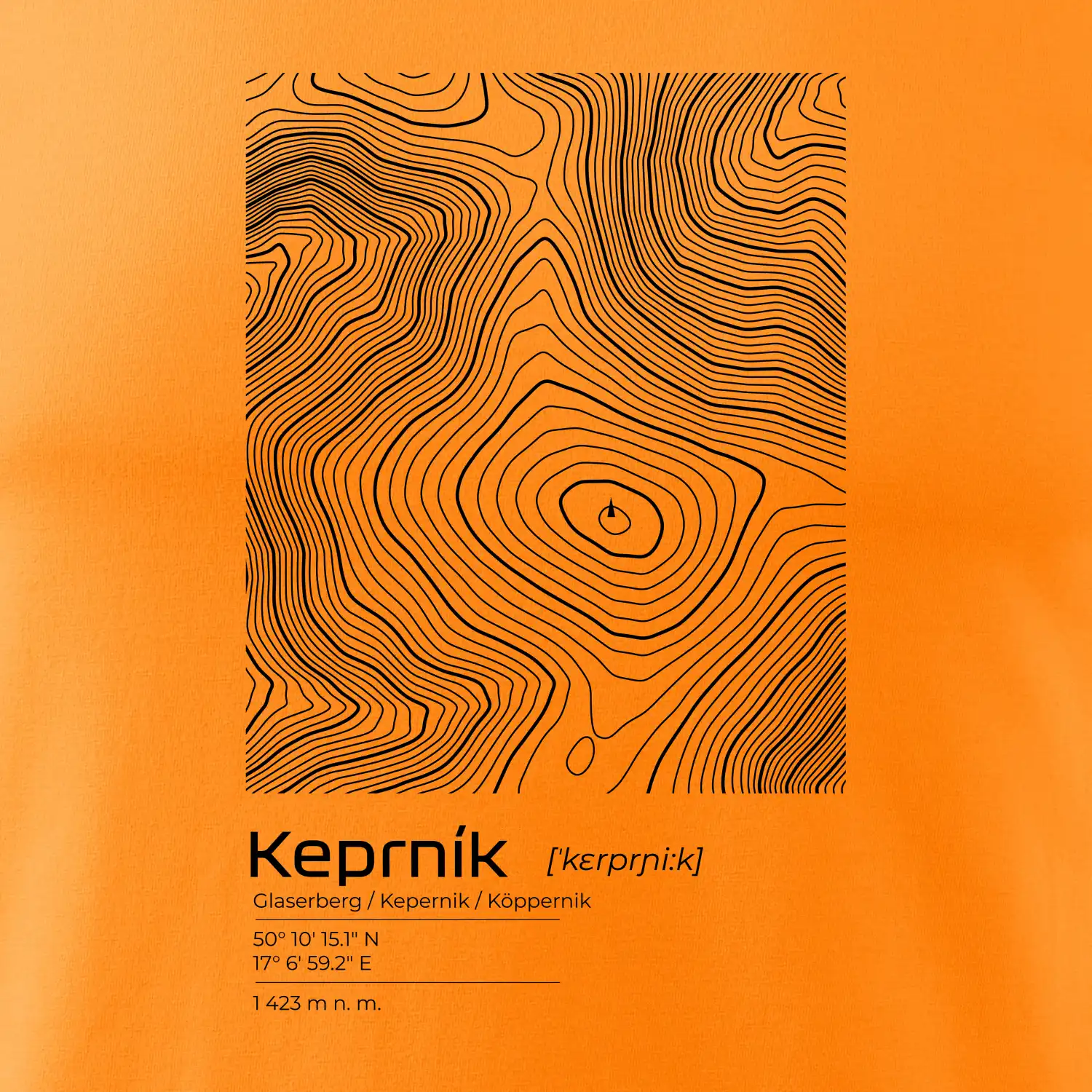 Keprník - vrstevnice v obdélníku