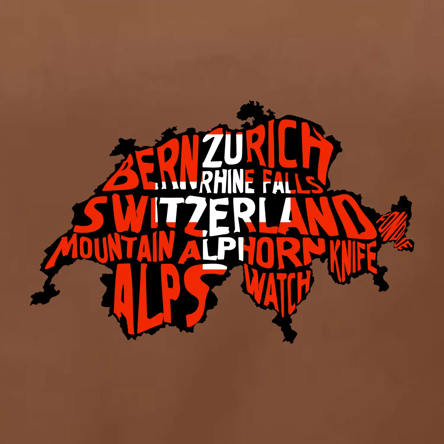 Mapy - názvy měst - Švýcarsko