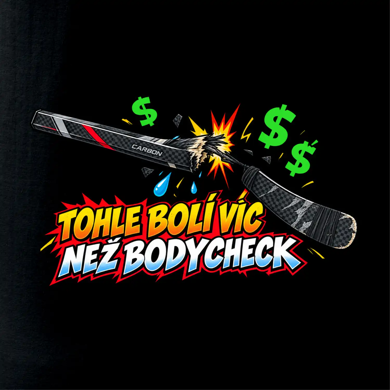 Zlomená hokejka bolí víc než bodycheck