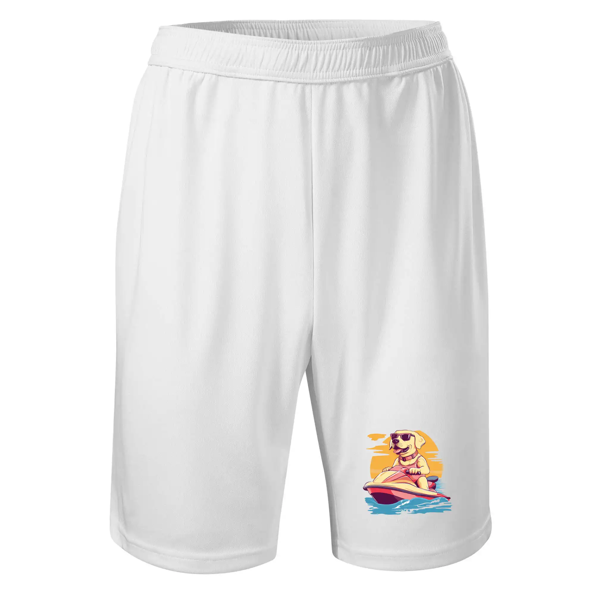 Zlatý retrívr na vodním skútru