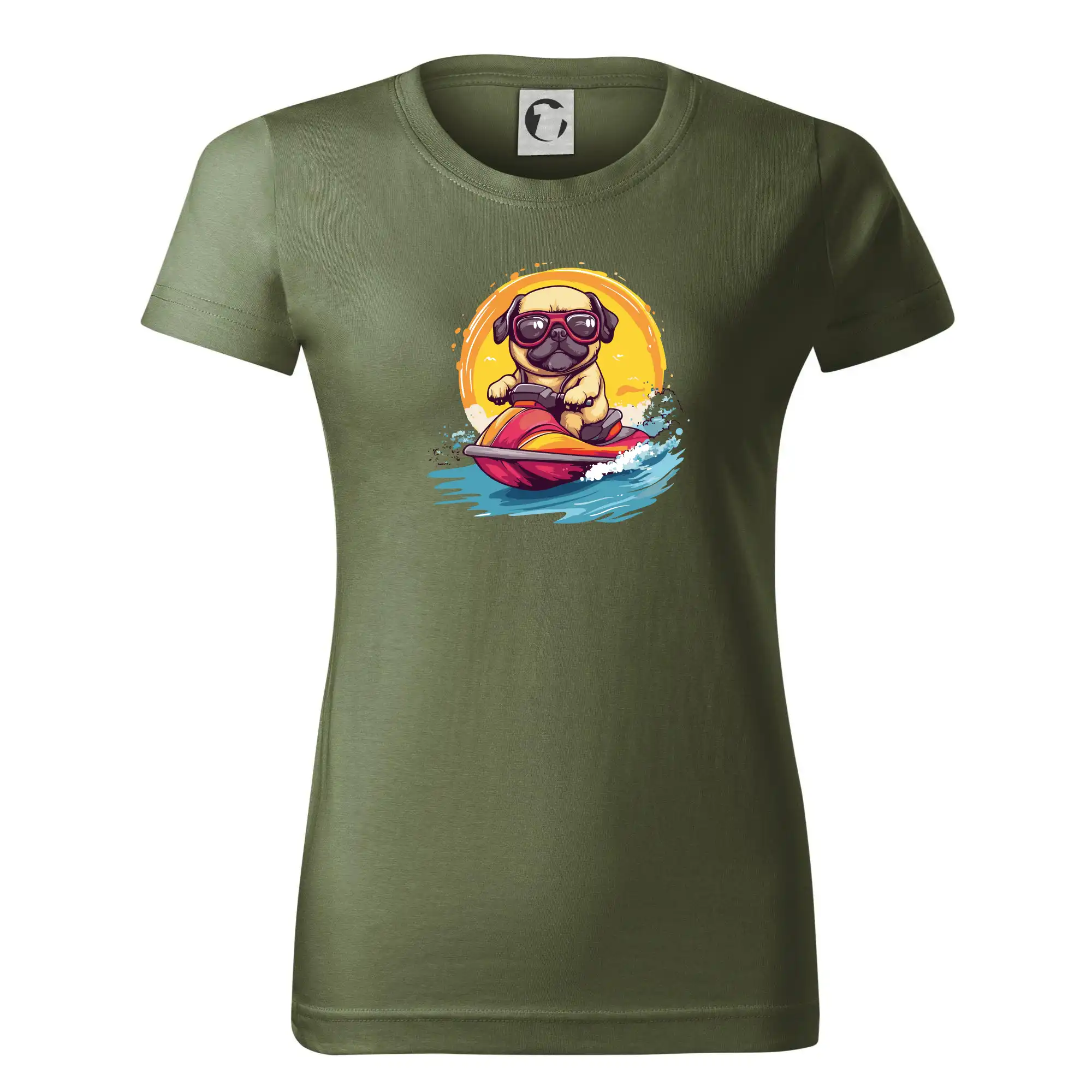Mops na vodním skútru