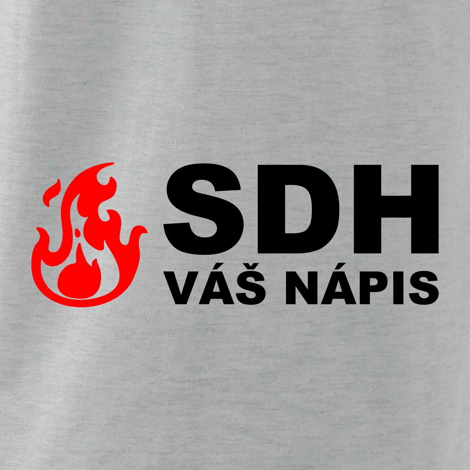 SDH nápis (oheň, název sboru - vlastní nápis)