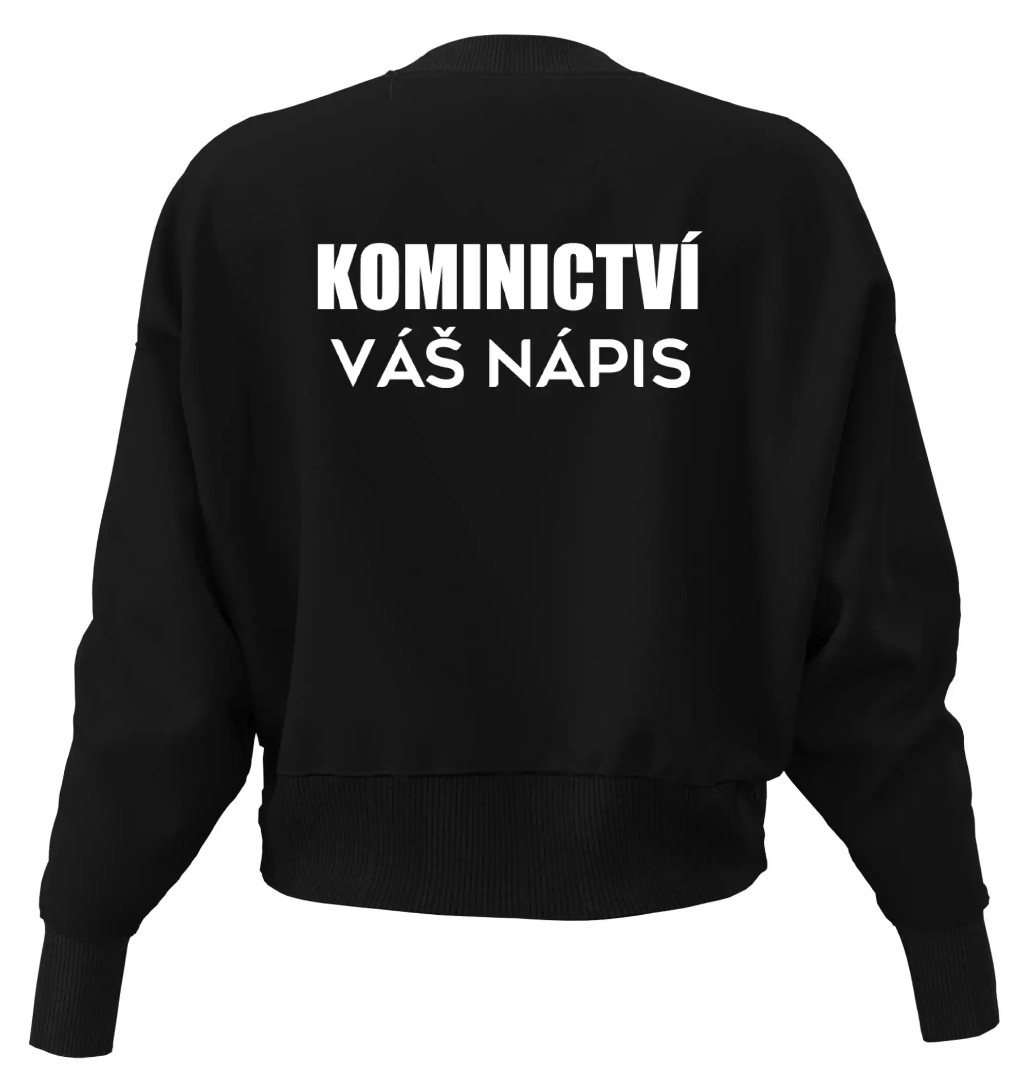 Kominík logo + nápis na zádech