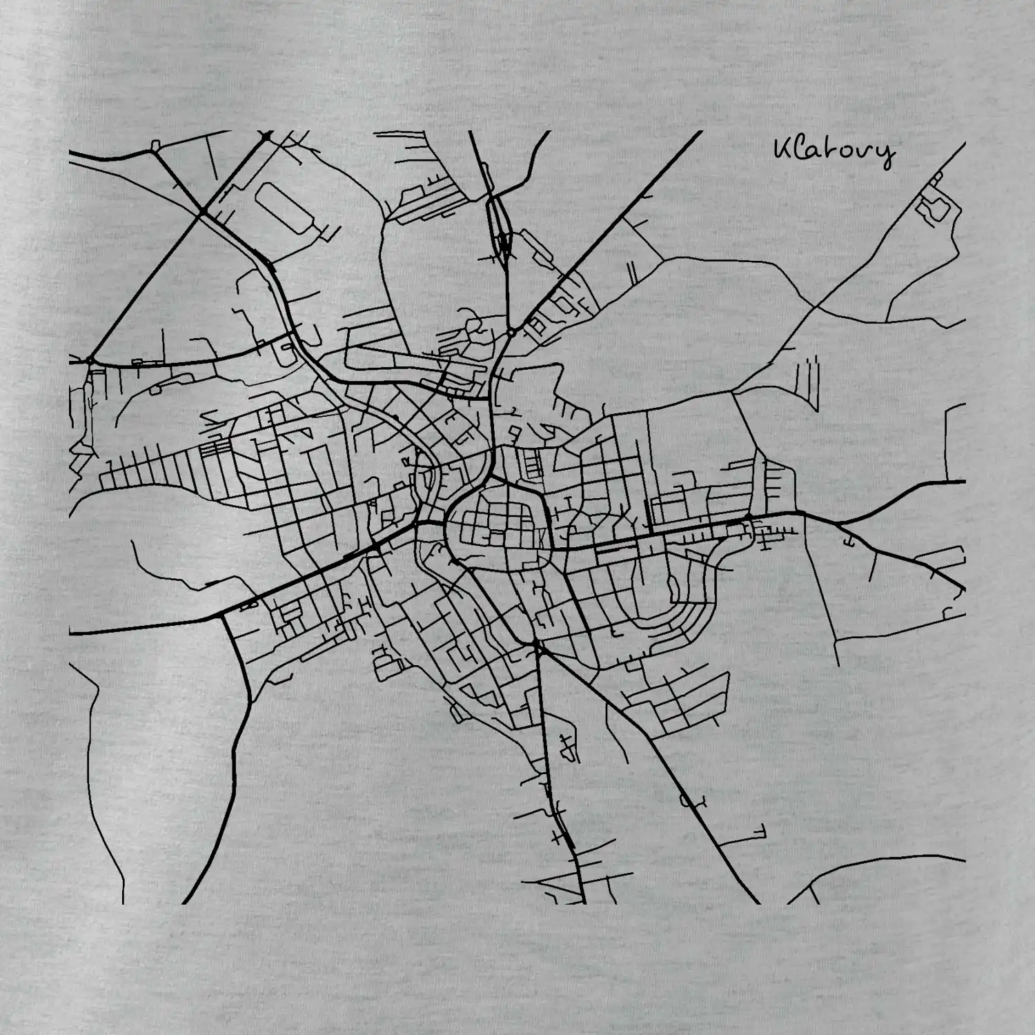 Mapy měst černobílé Klatovy