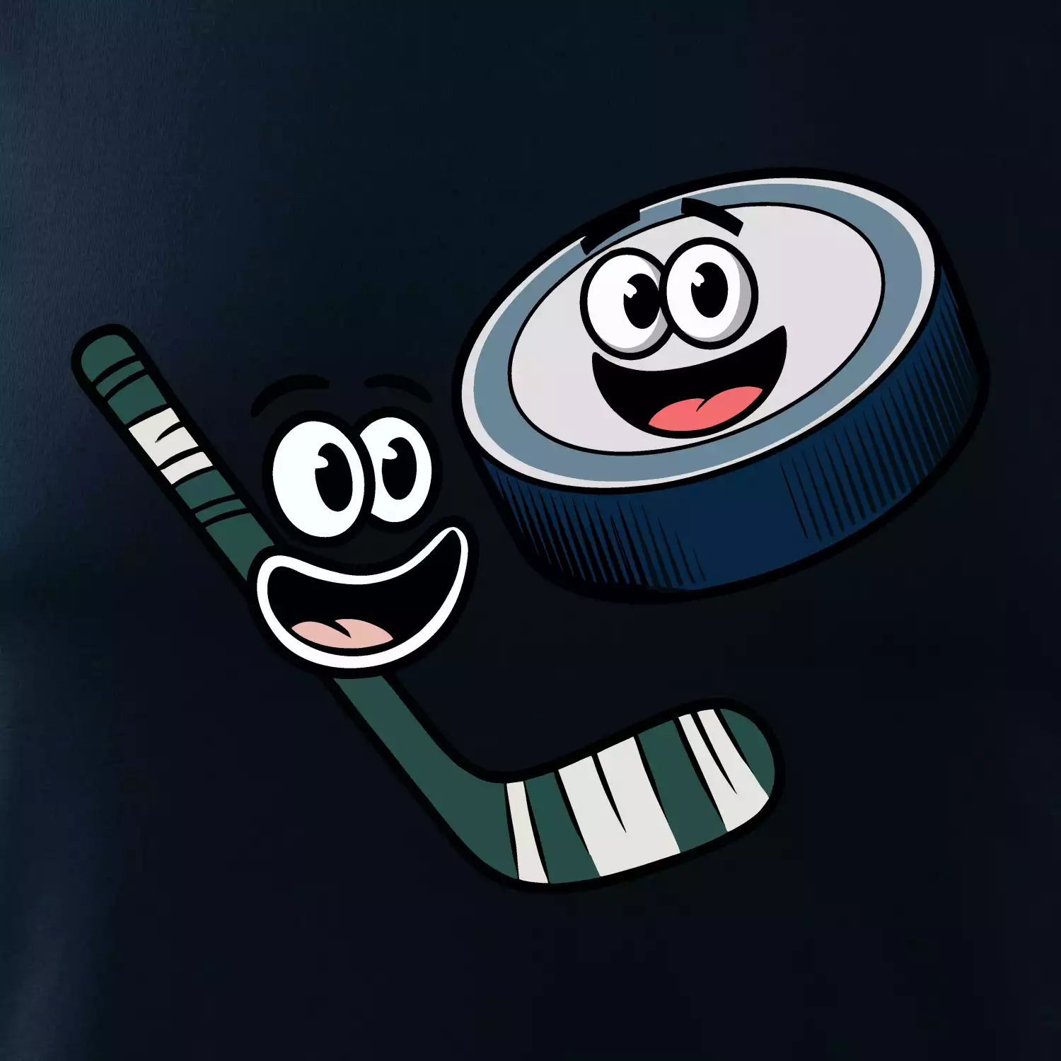 Parové triko - Puk a hokejka