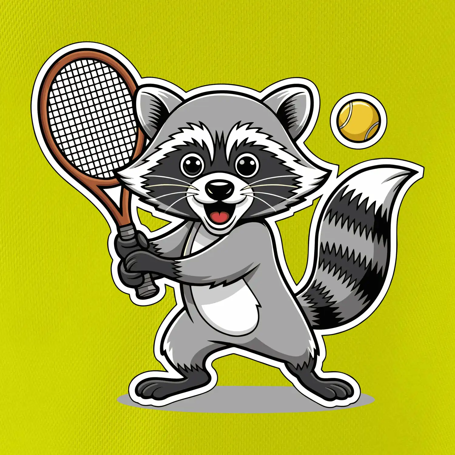 Mýval hraje tenis kreslený