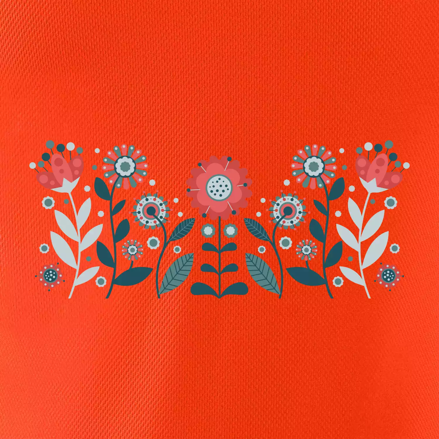 Folklor - květiny v řadě