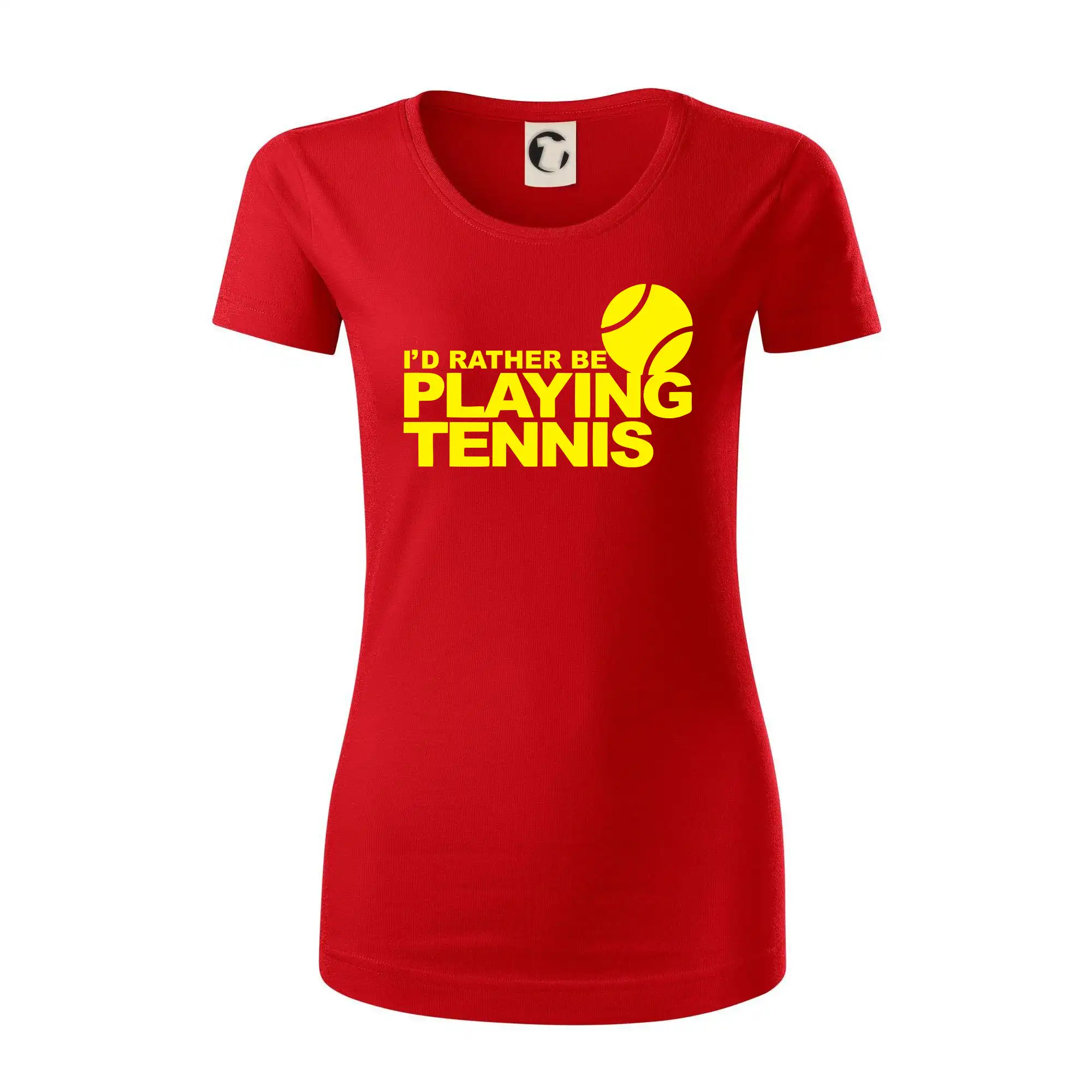 Playing tennis