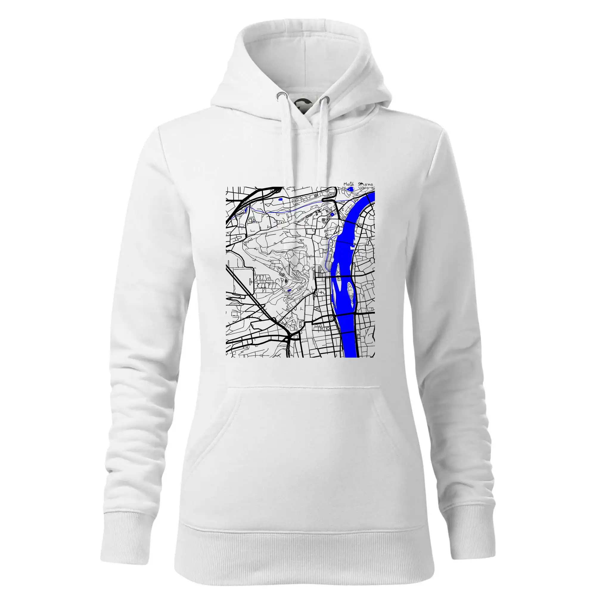 Praha Malá Strana - Mapa s vodními toky