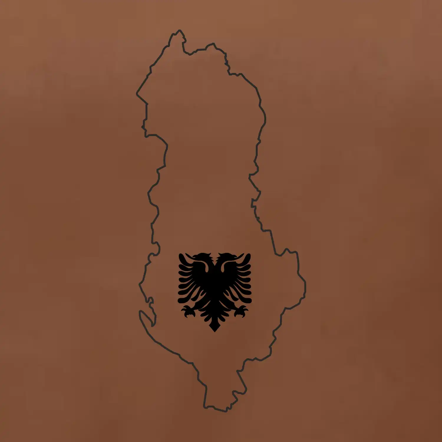 Albánie obrys mapa