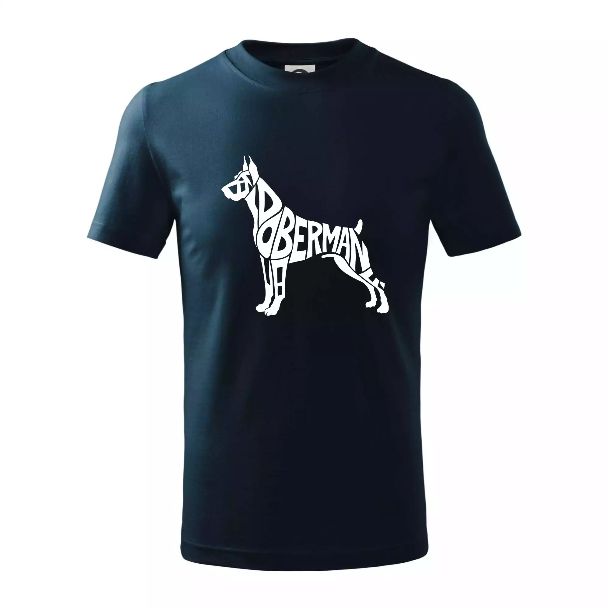 Doberman - nápis v tělě