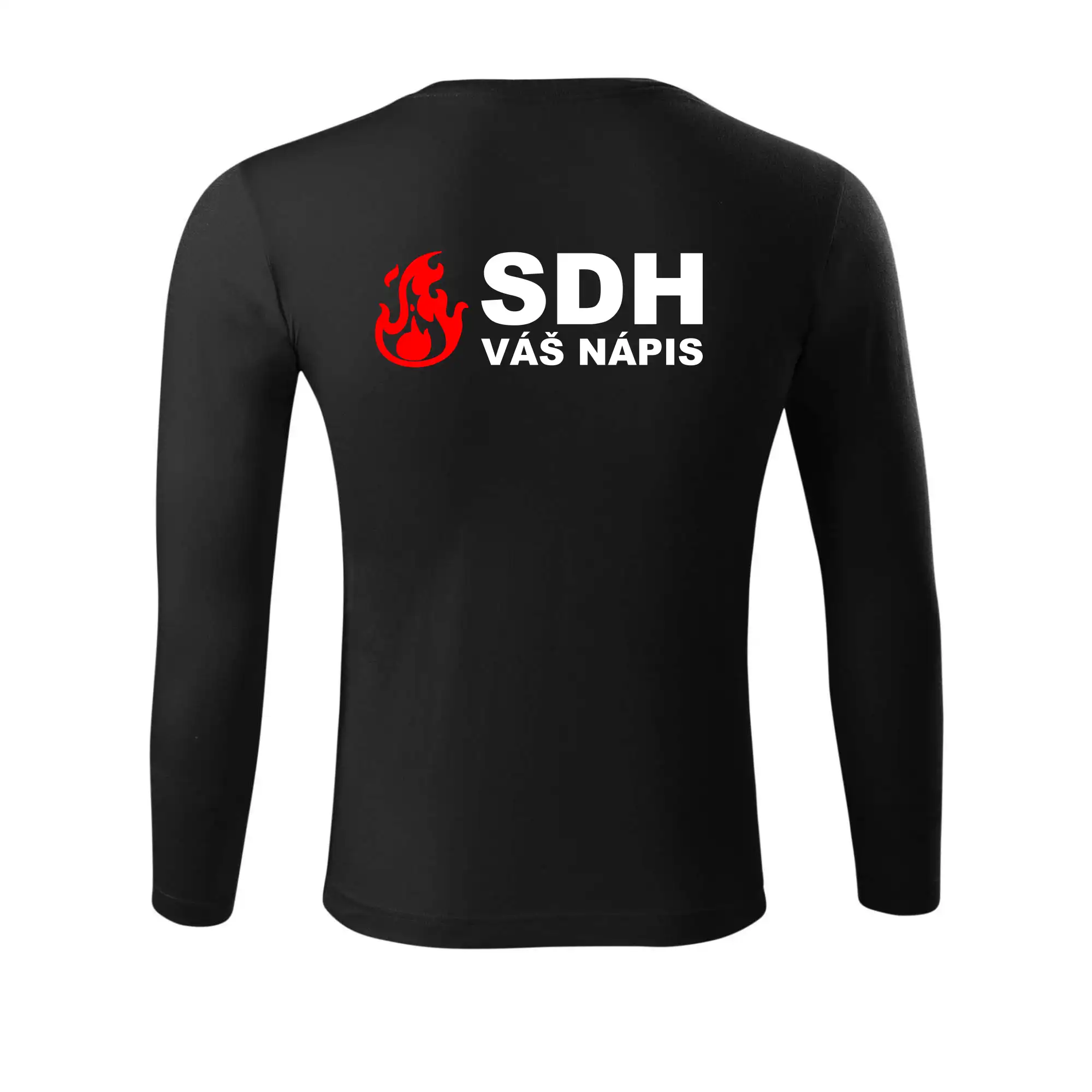 SDH nápis (oheň, název sboru - vlastní nápis)