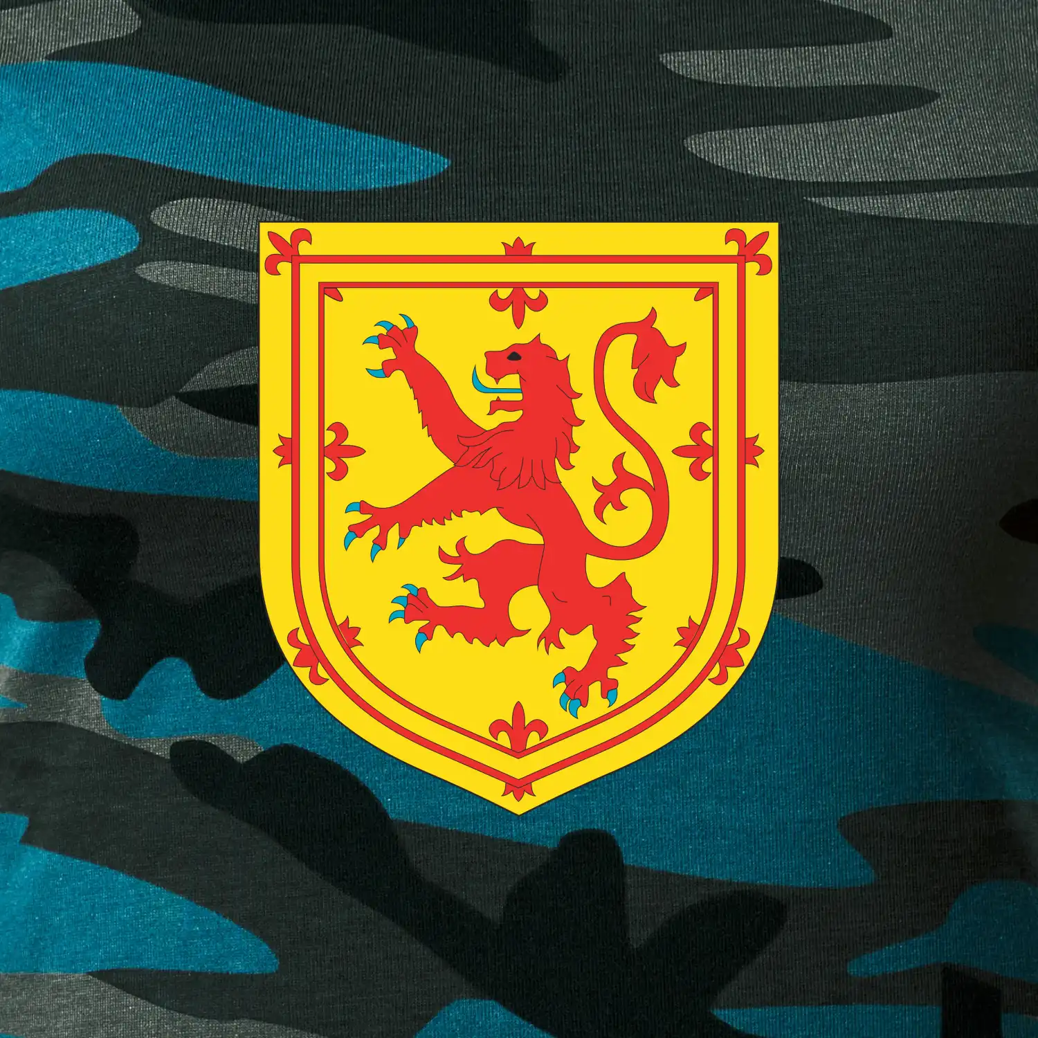 Skotský lev na hrudi