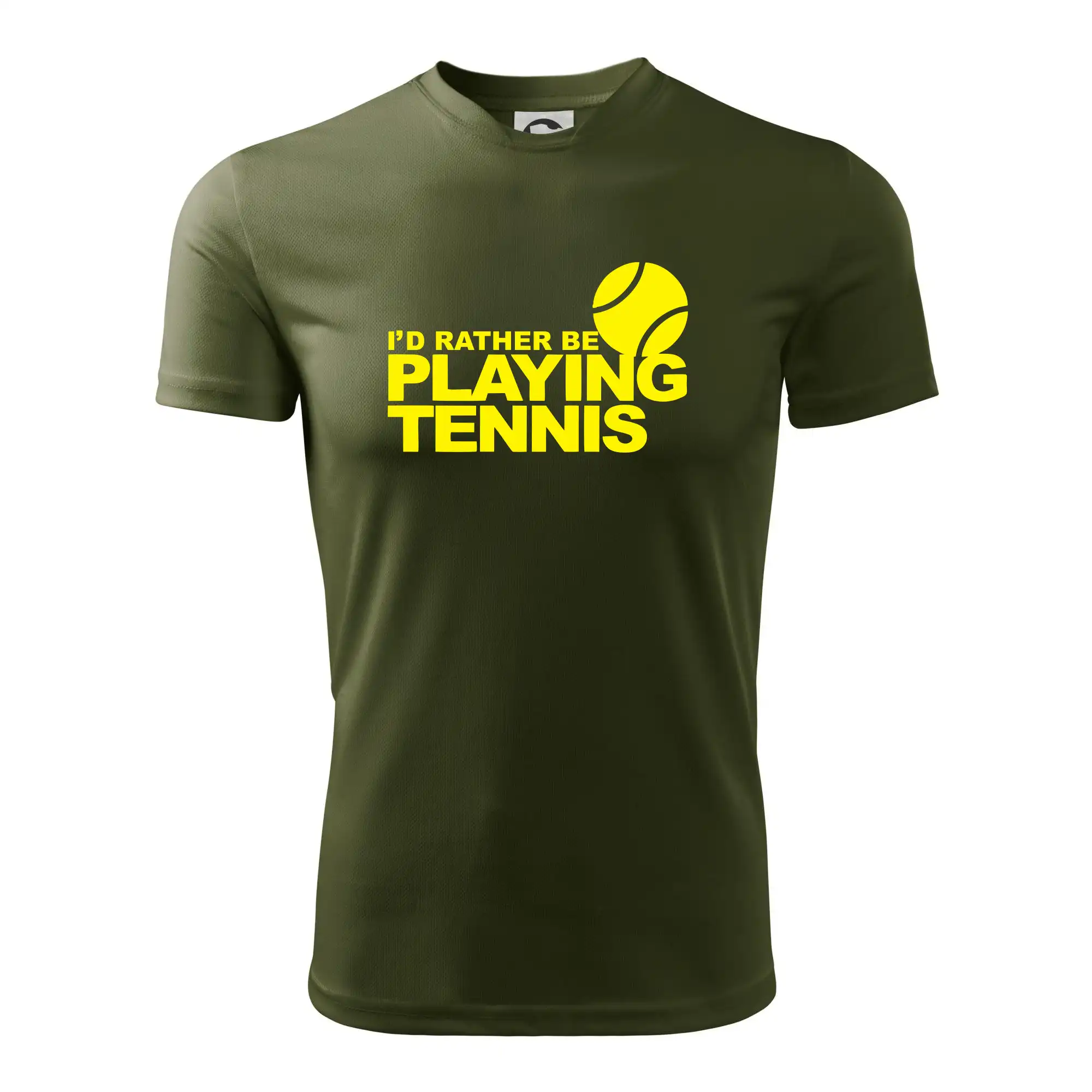 Playing tennis