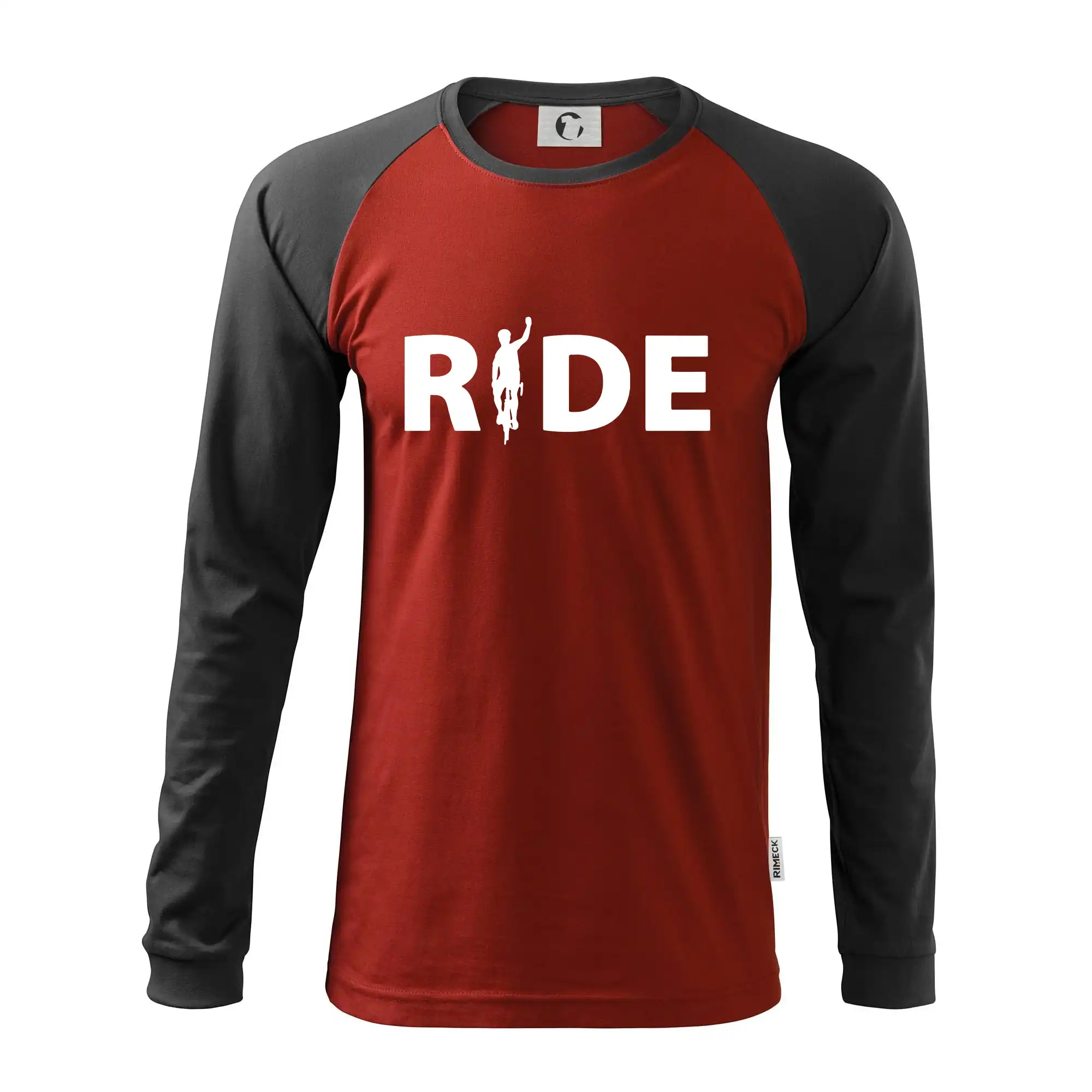 Ride - nápis s cyklistou