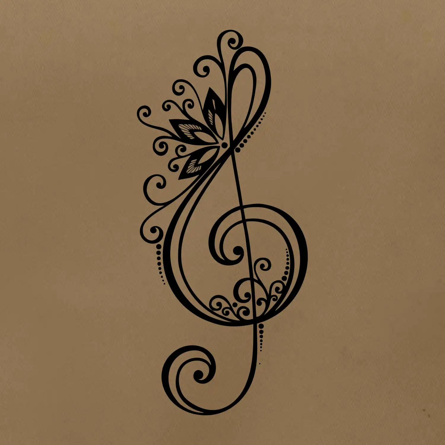 Houslový klíč kytky