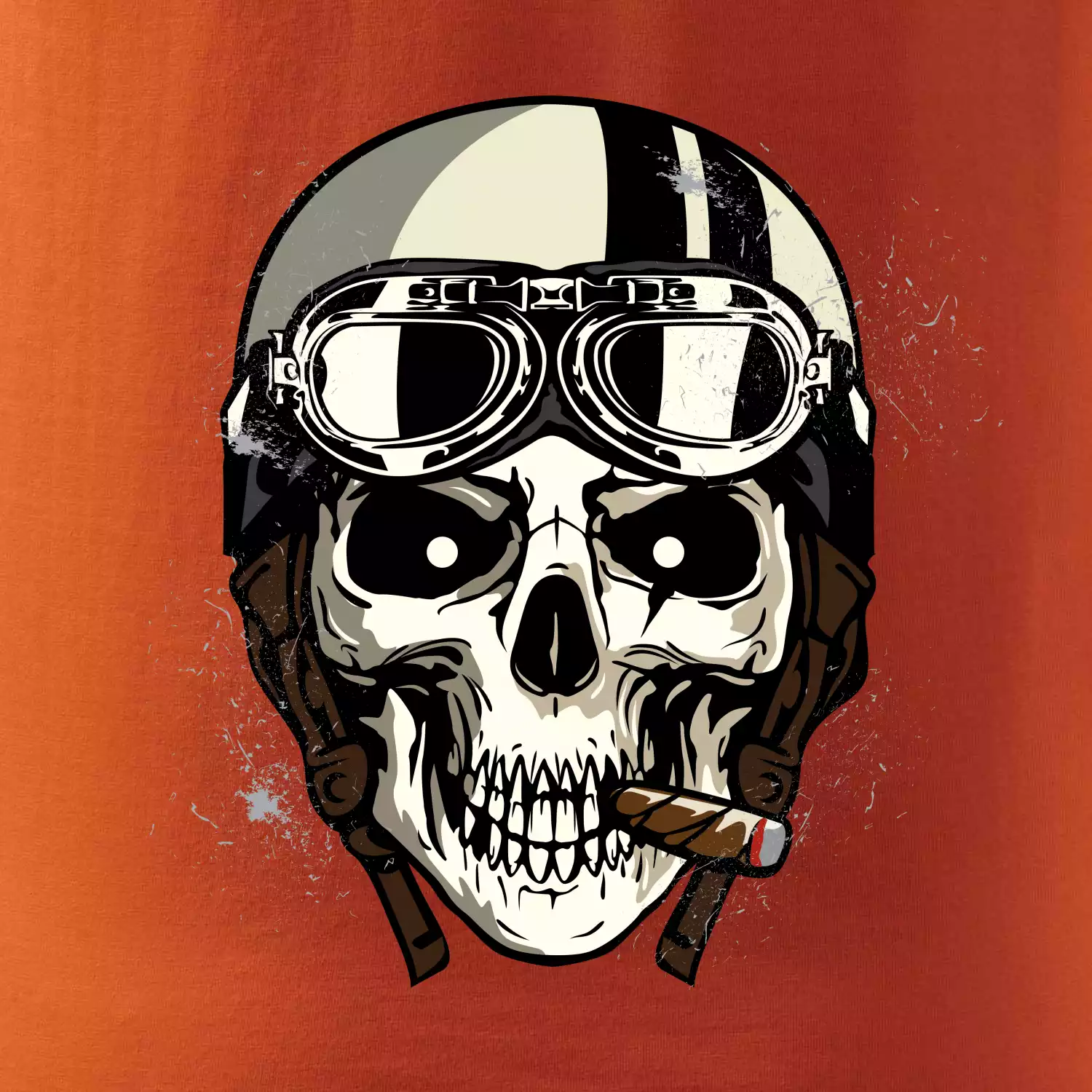 Motorkářská helma a doutník