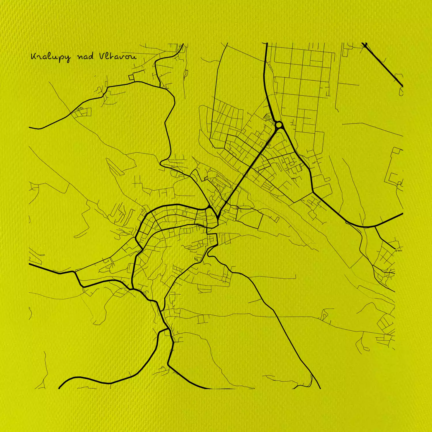 Černobílá mapa Kralupy nad Vltavou