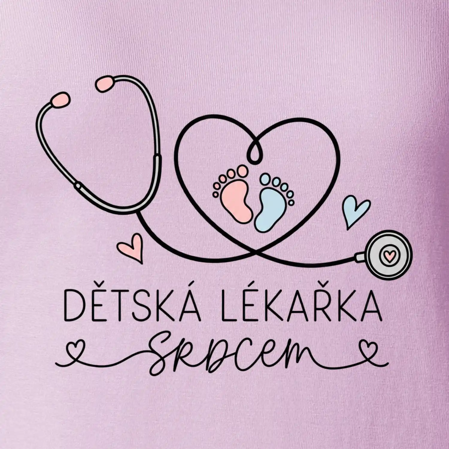 Dětská lékařka srdcem - stetoskop a dětské stopy