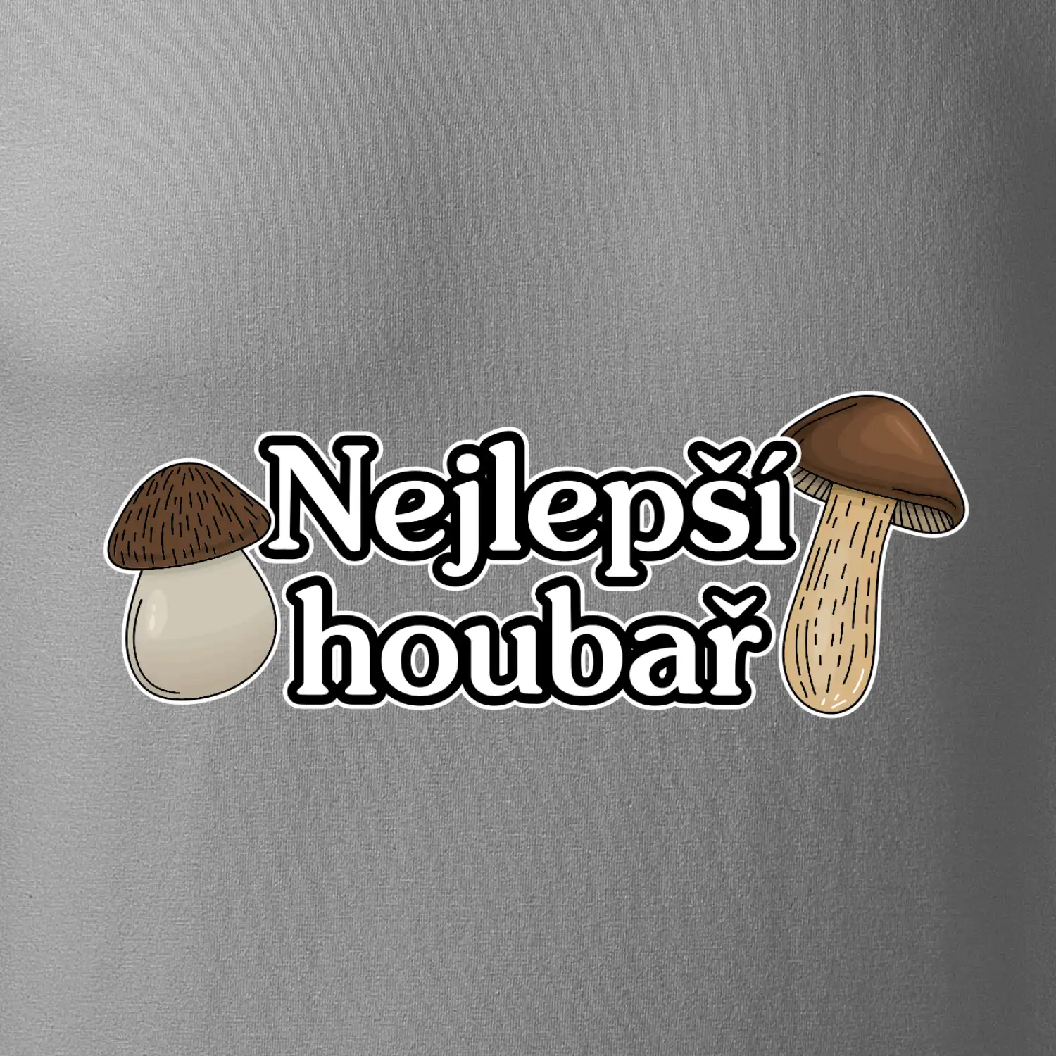 Nejlepší houbař - nápis s houbama