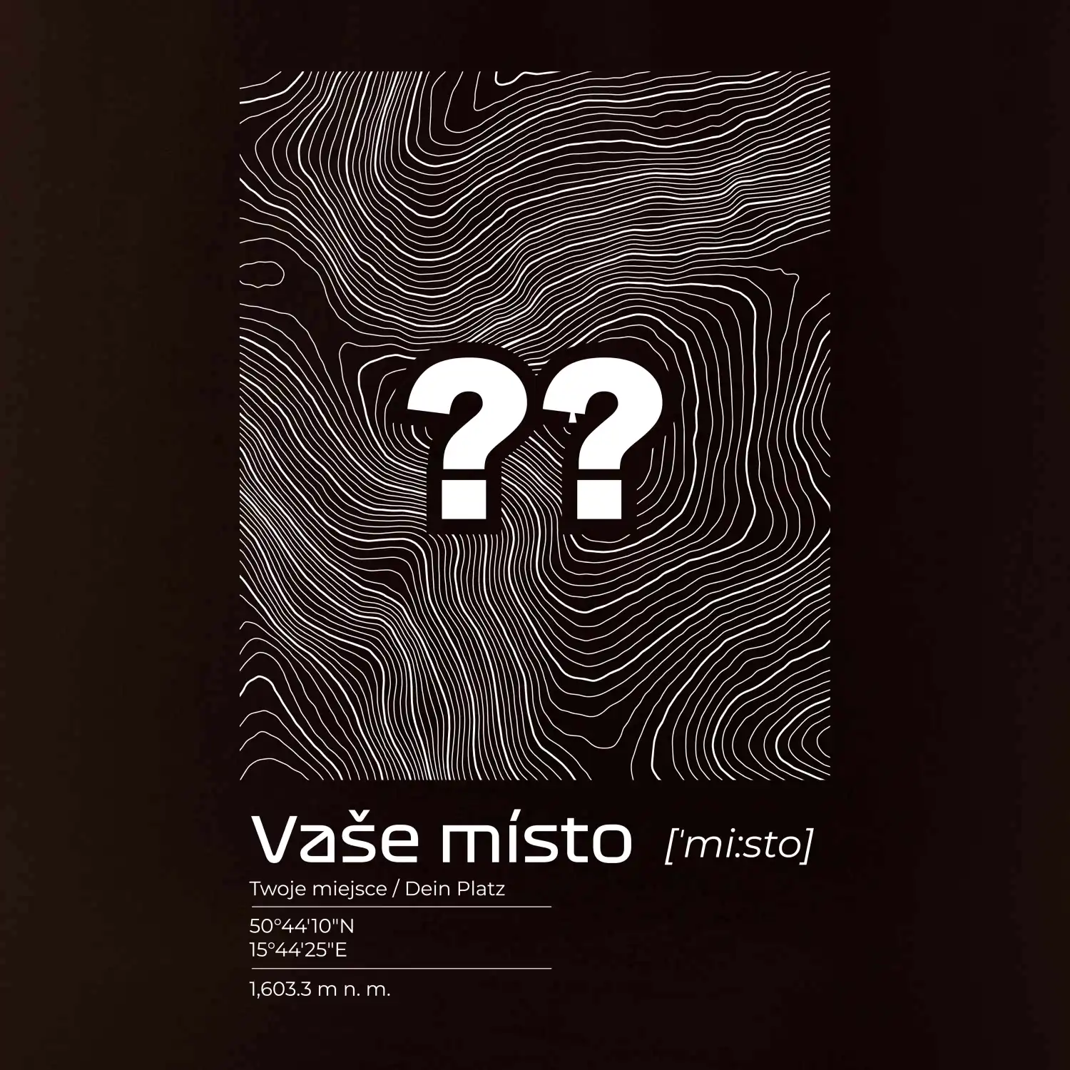 Vaše místo - vrstevnice v obdélníku