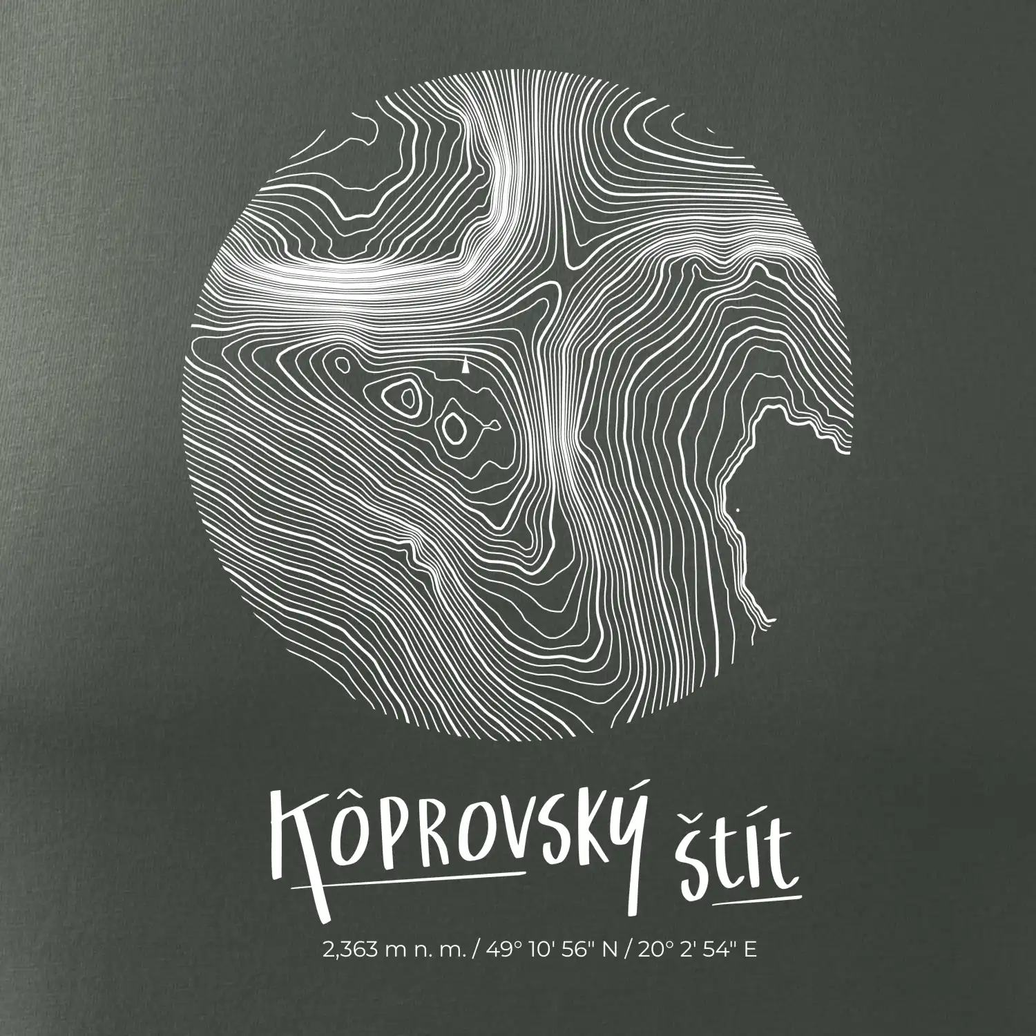 Kôprovský štít - vrstevnice v kruhu