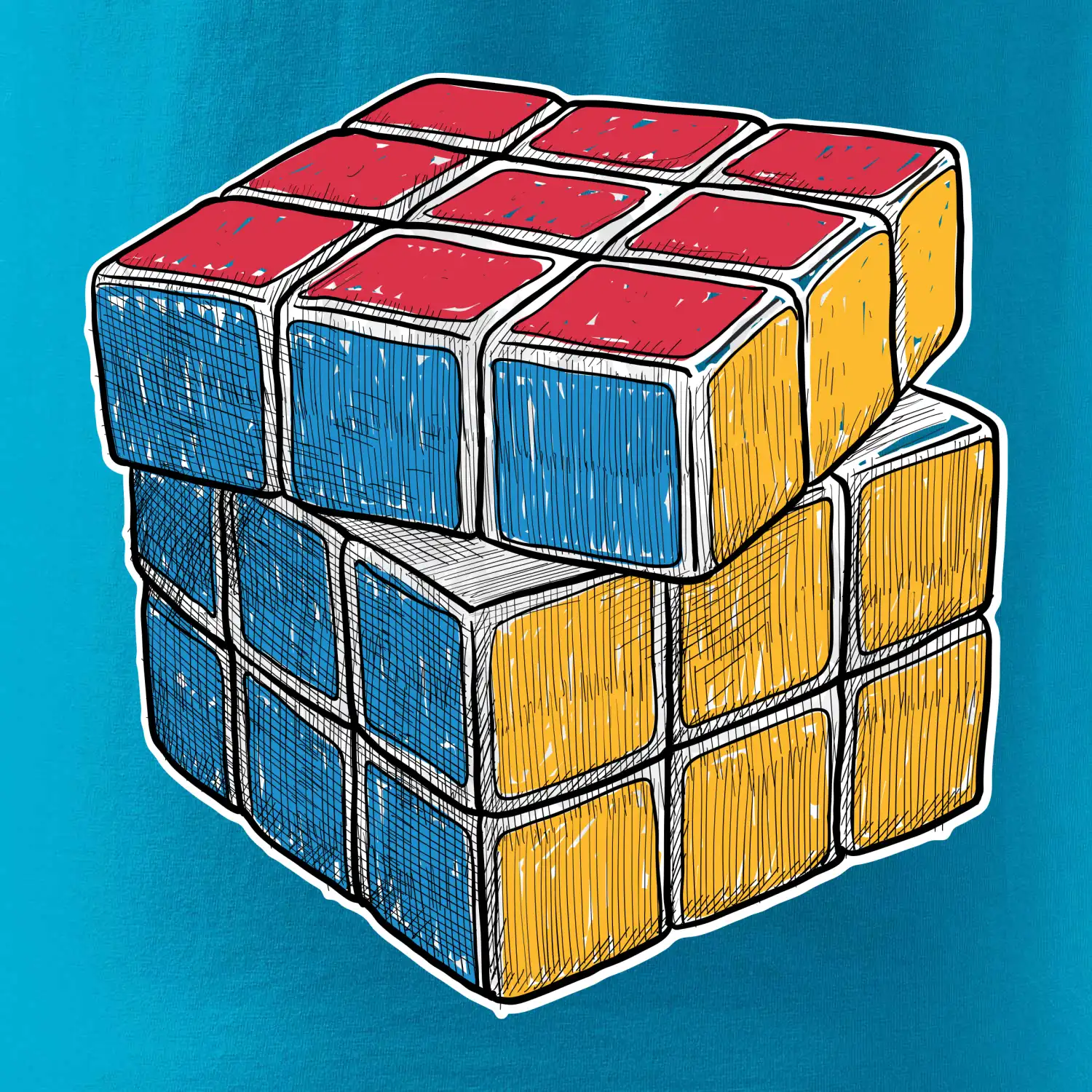 Rubikova kostka kreslená