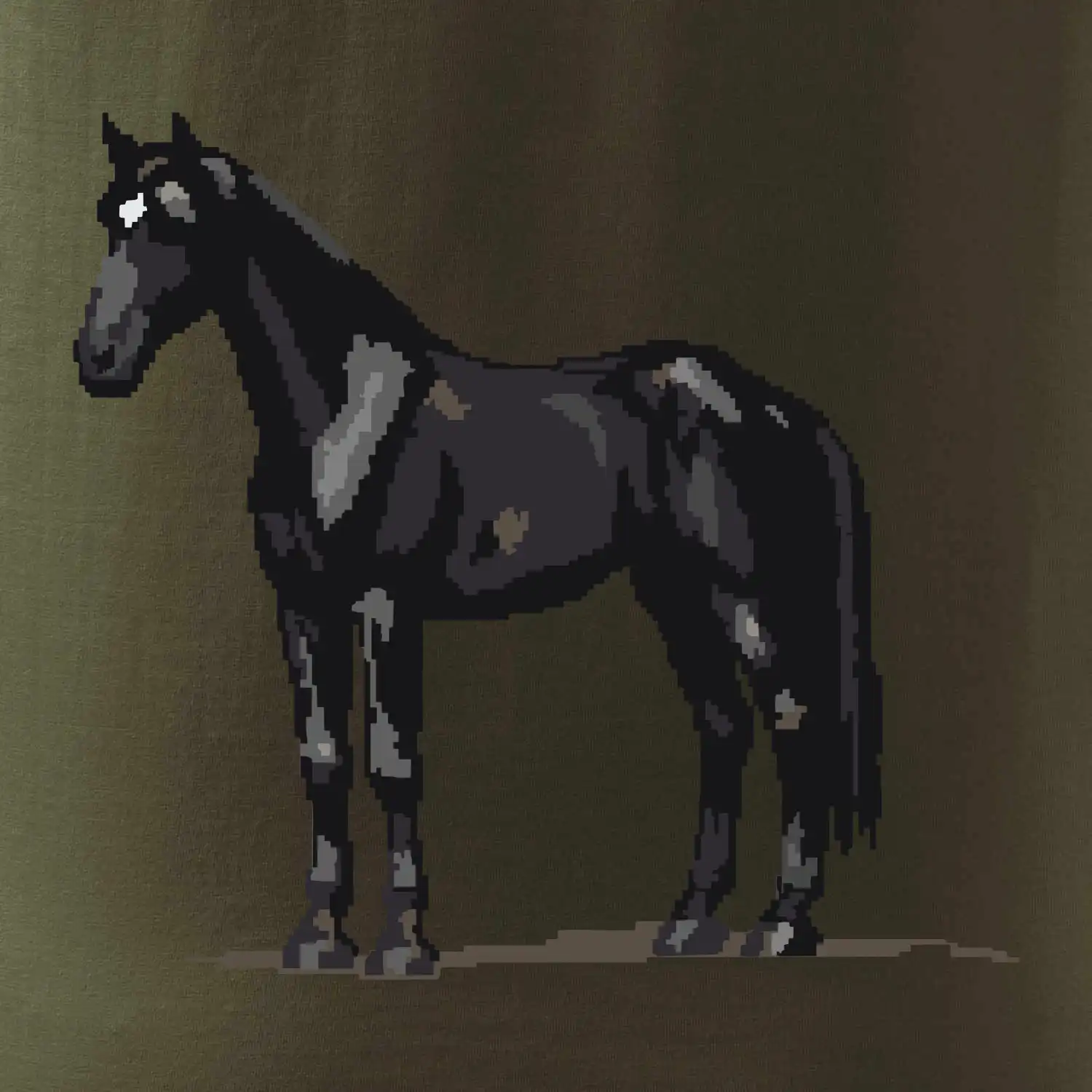 Černý kůň pixel
