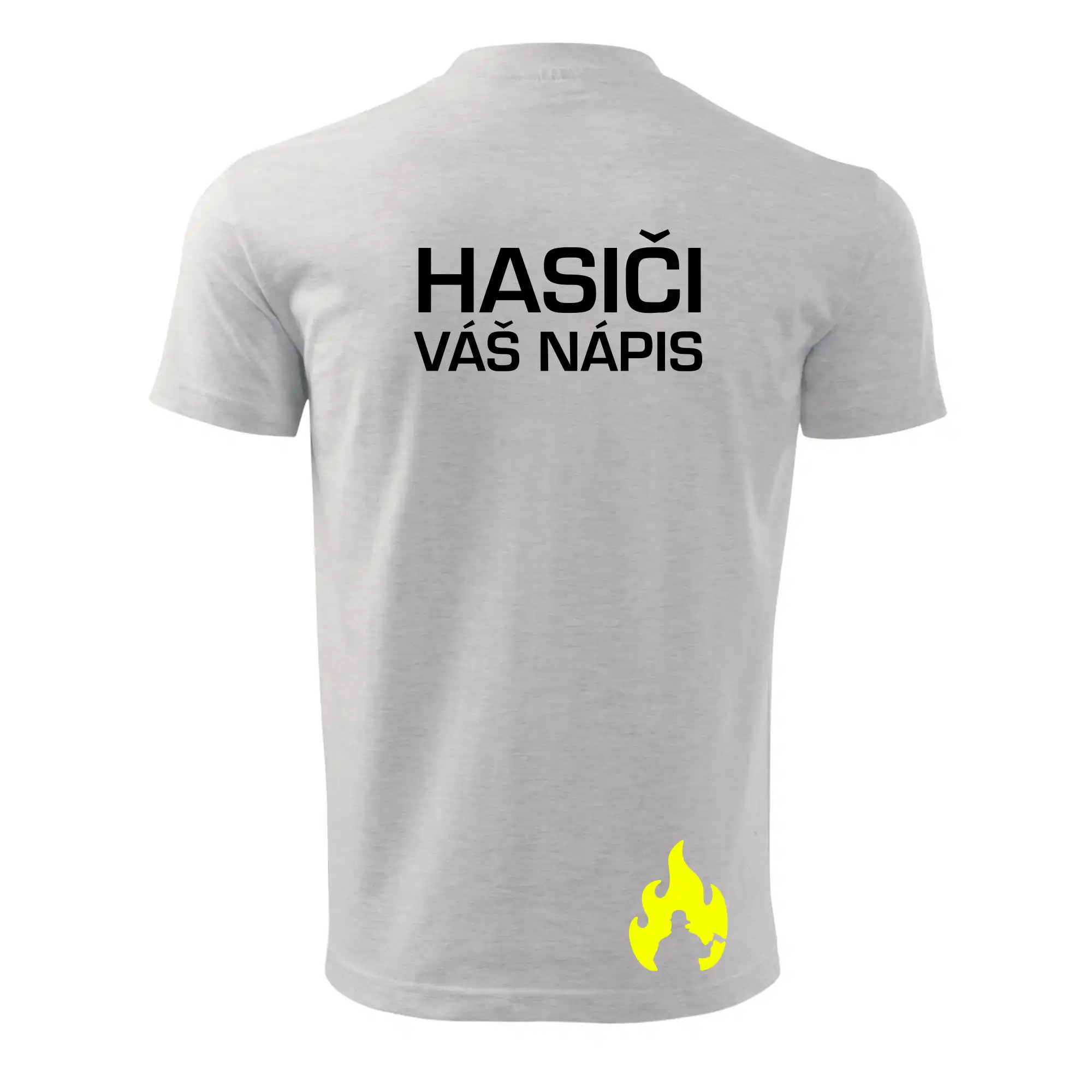 Hasič stojící - nápis hasiči - Velký nápis  na zádech