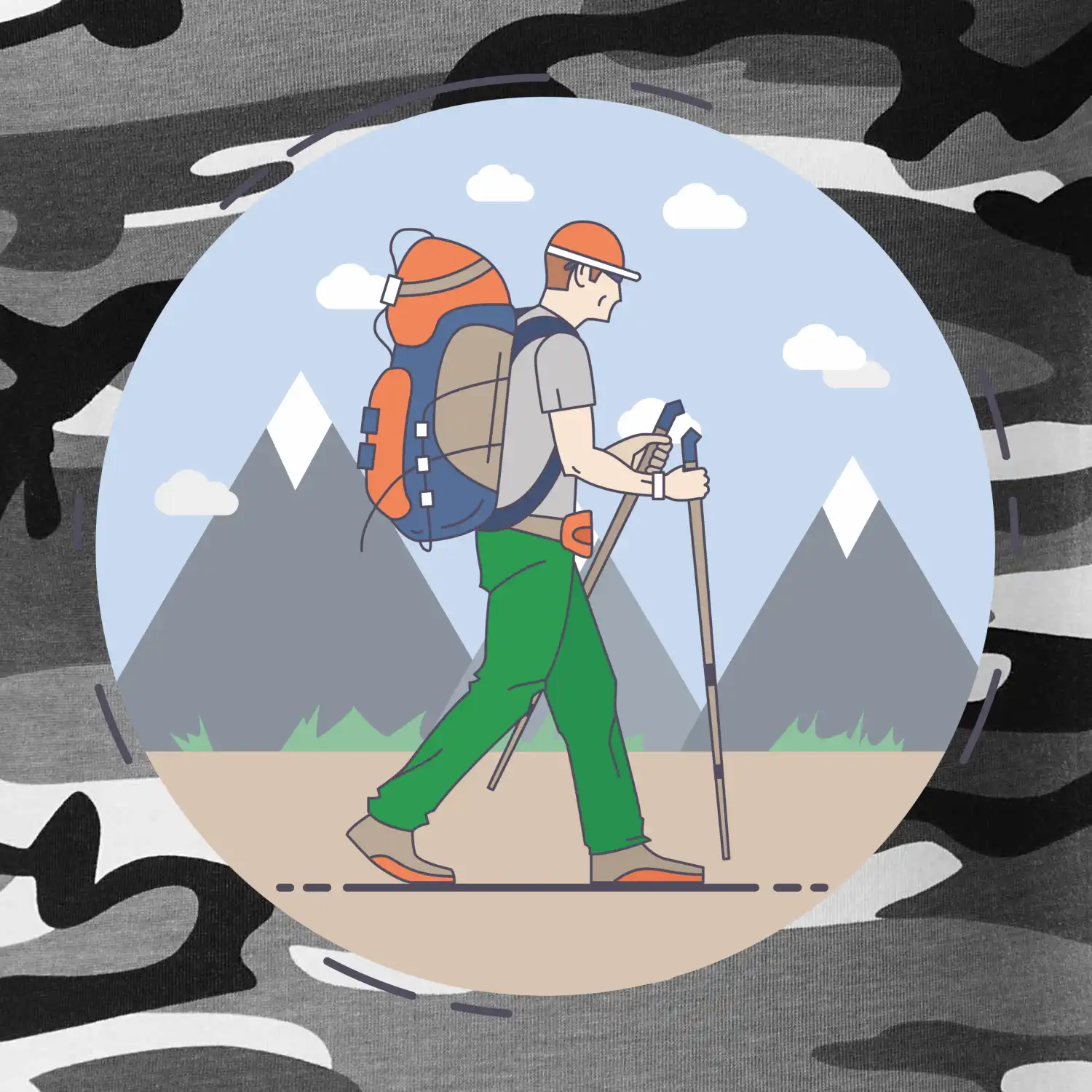 Barevný párový motiv na hory