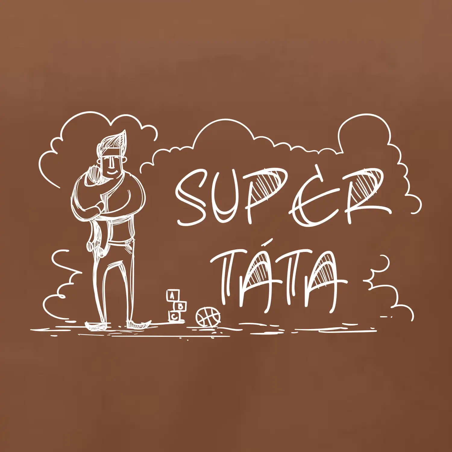Kreslený nápis super táta