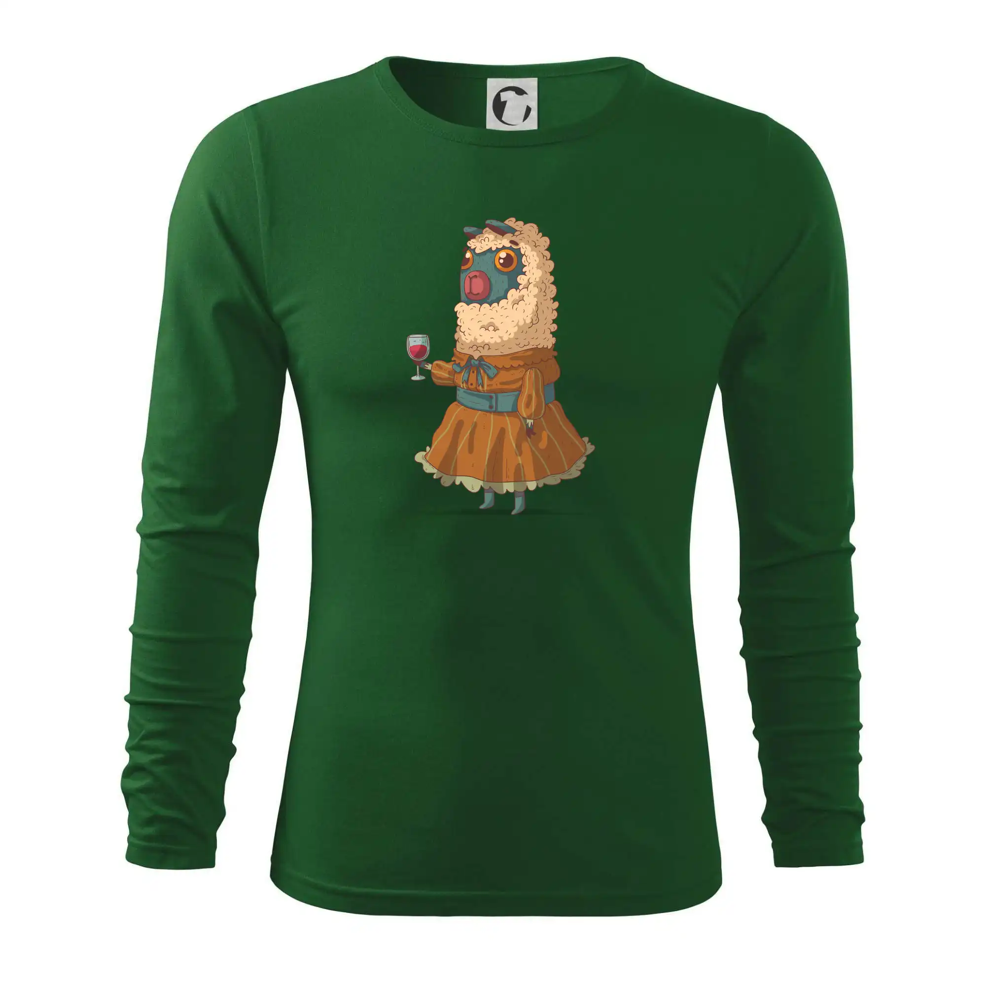 Alpaka s vínem žena