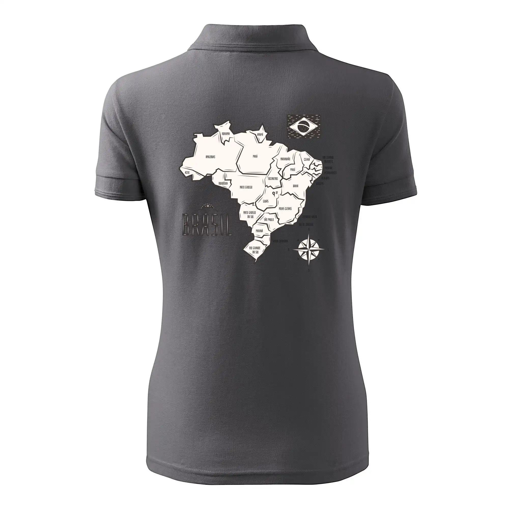 Brazílie mapa s názvy regionů