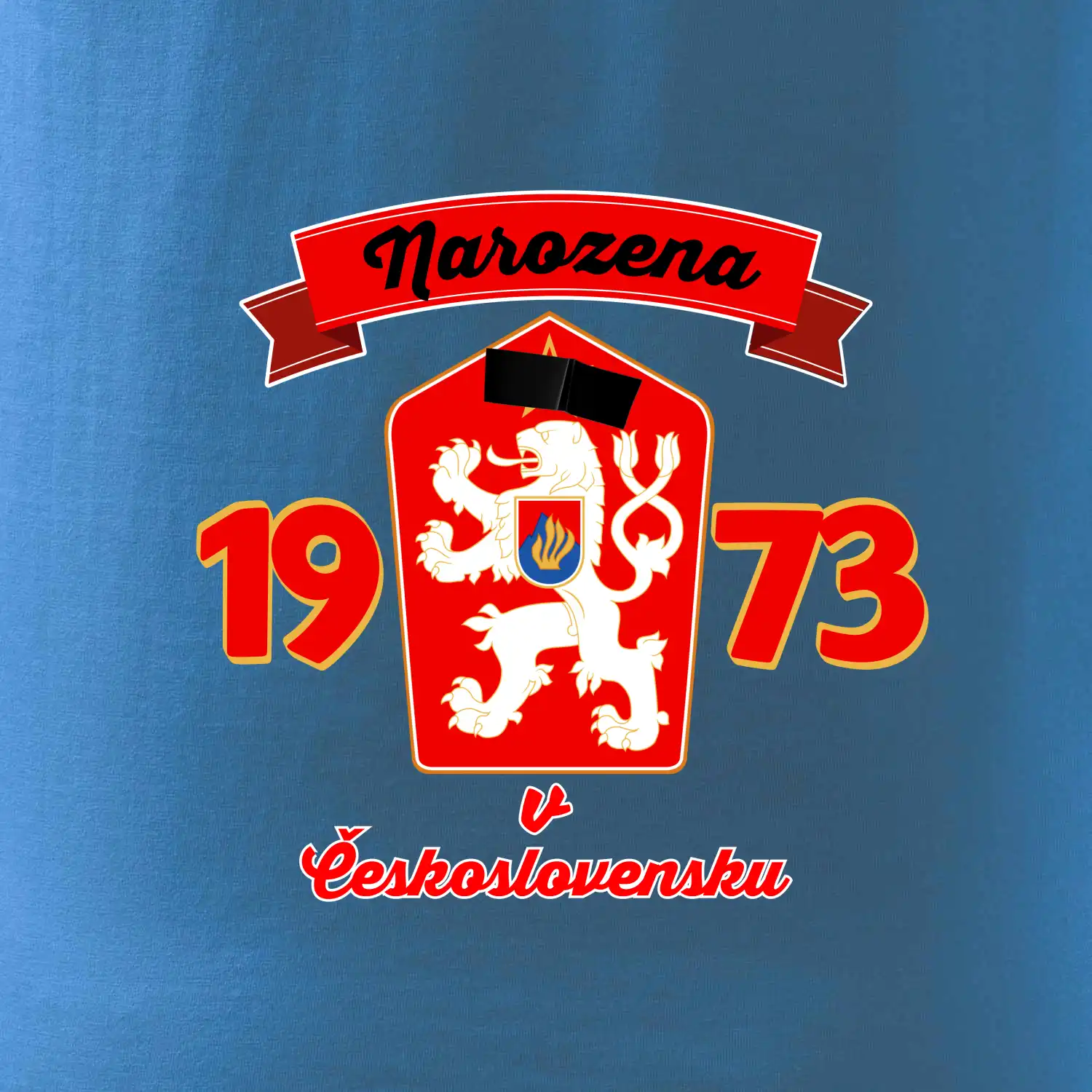 Narozena v Československu - Přelepený znak 1973