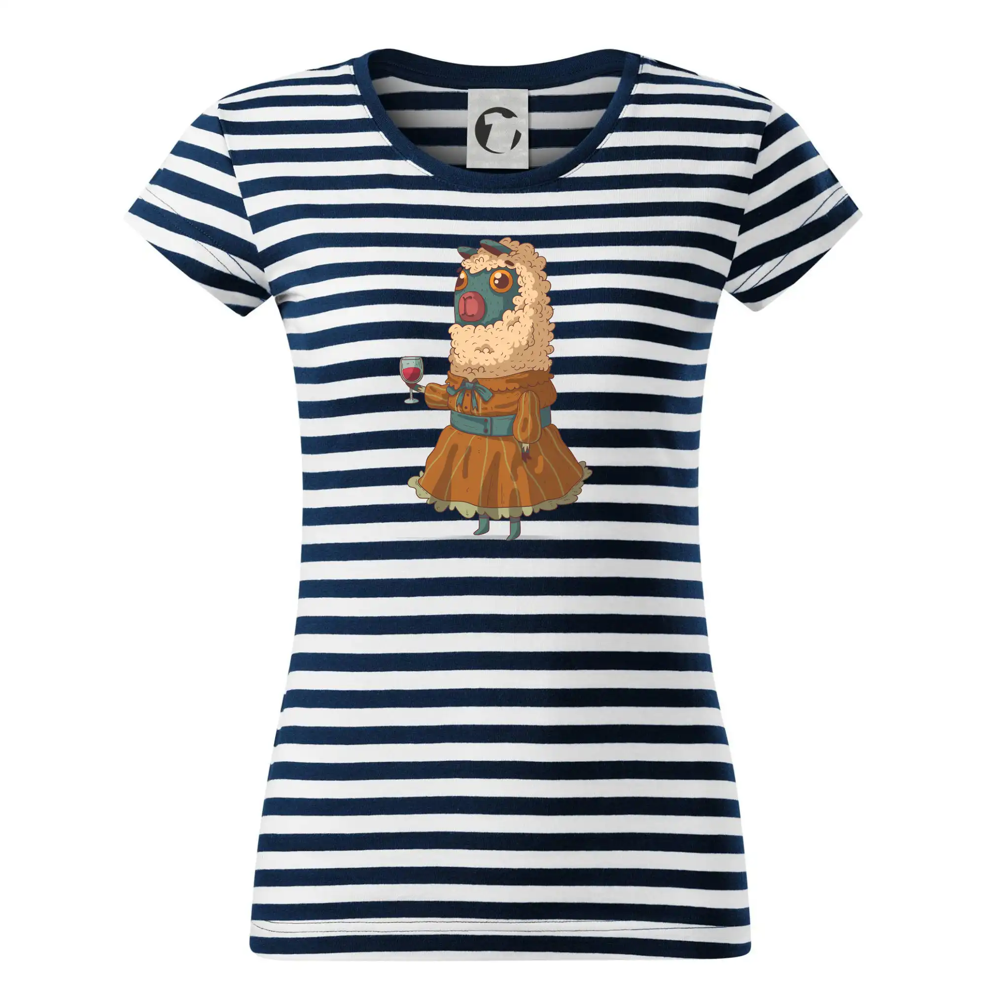 Alpaka s vínem žena