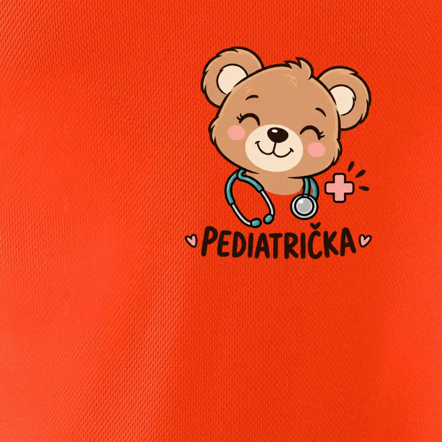 Pediatrička s medvídkem a stetoskopem - malý potisk