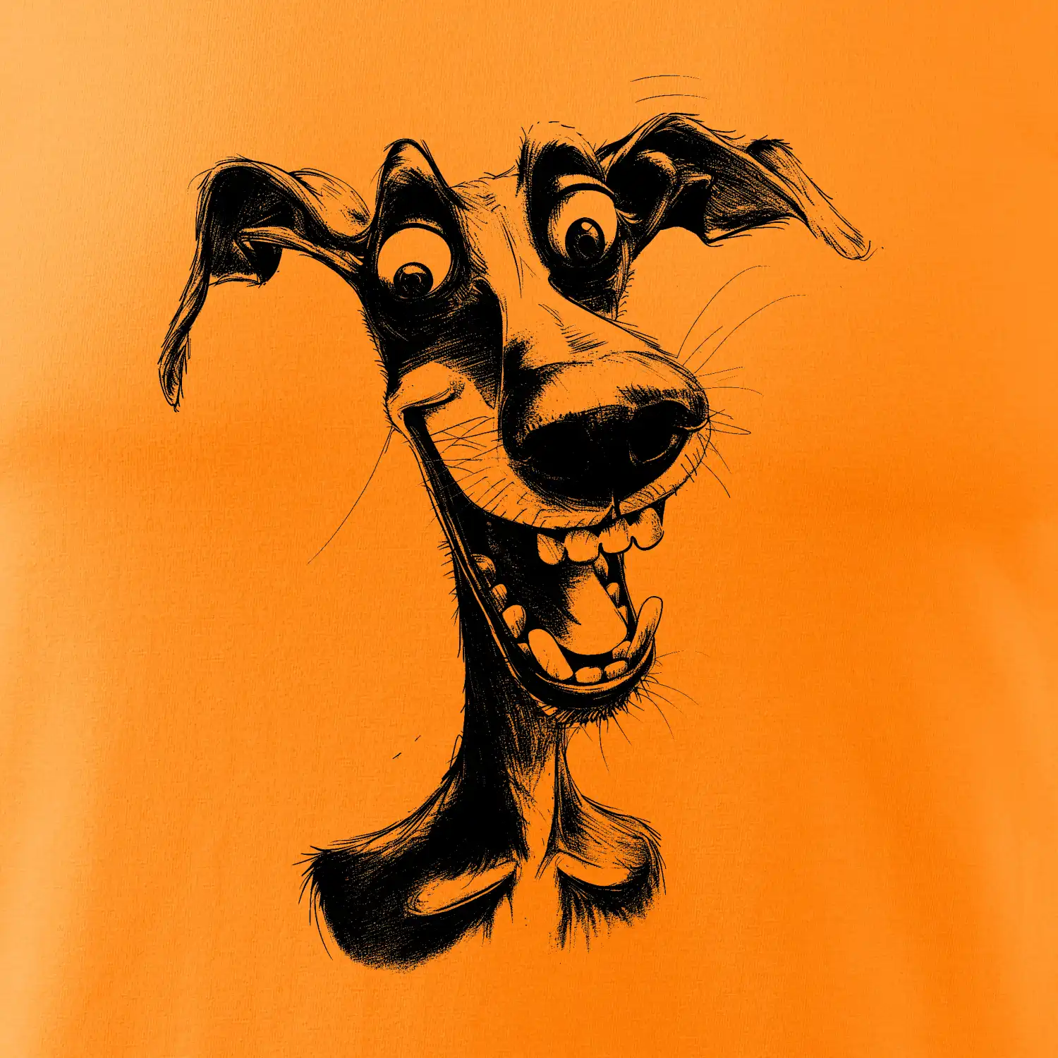 Černobílá karikatura chrt